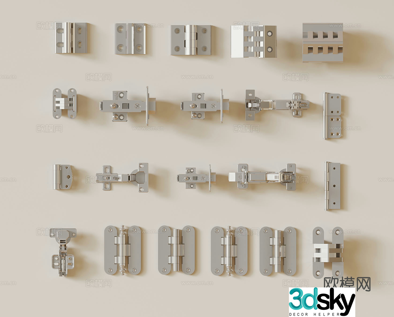 Screws Modern hardware screws 3d model