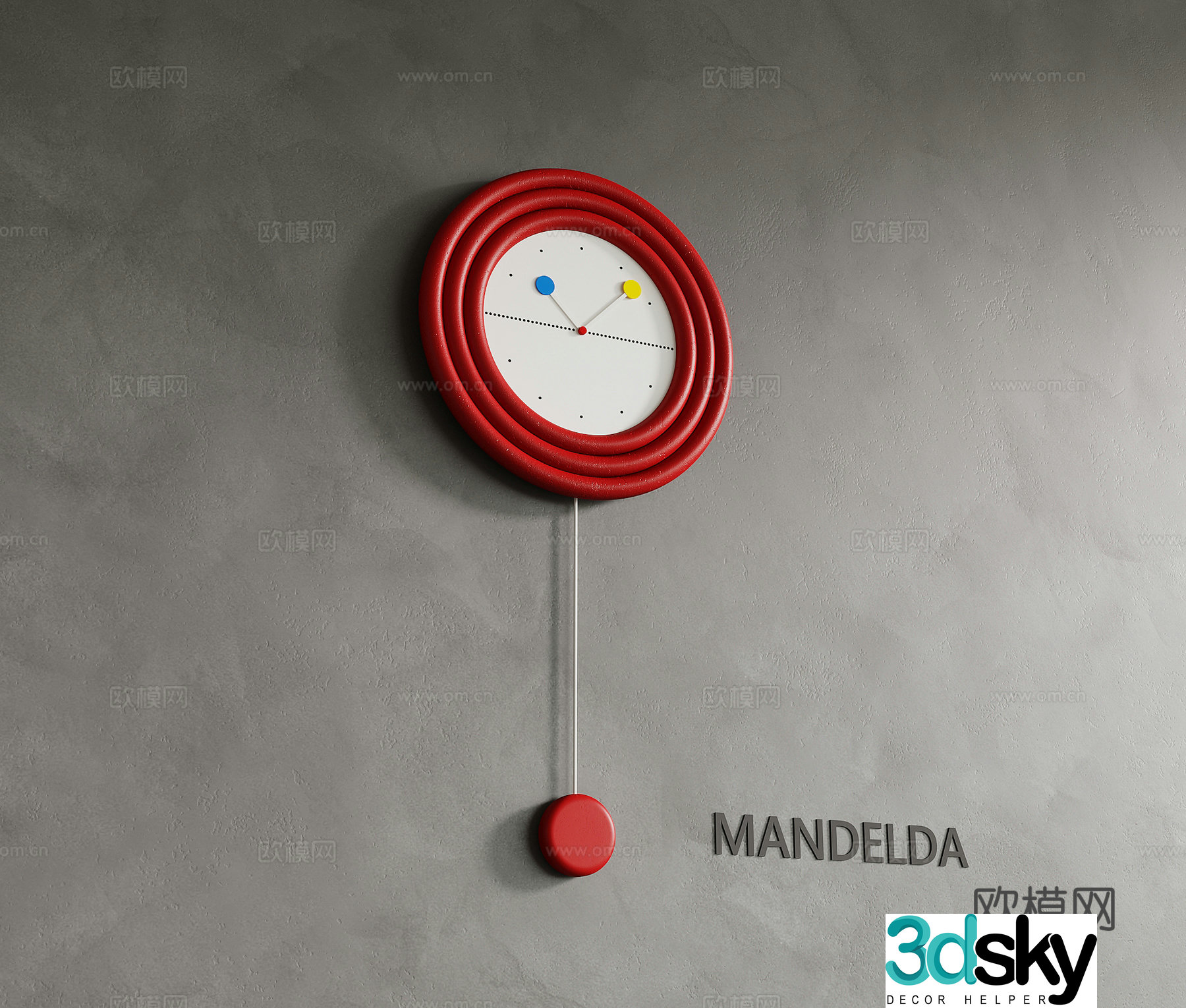 Watches Modern dopamine watches Wall clock Wall decoration 3D model