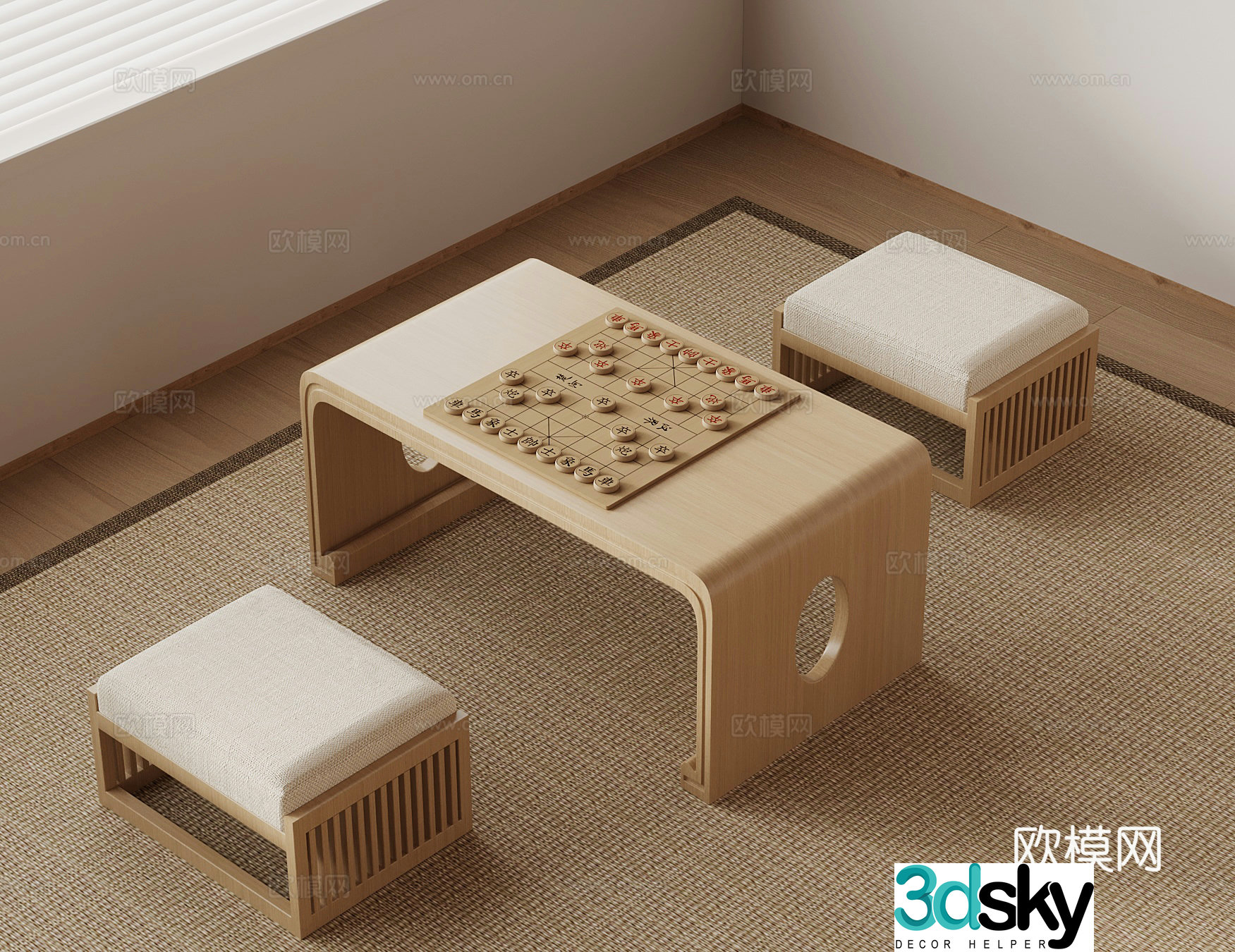 Entertainment table New Chinese chess table Chess table 3D model
