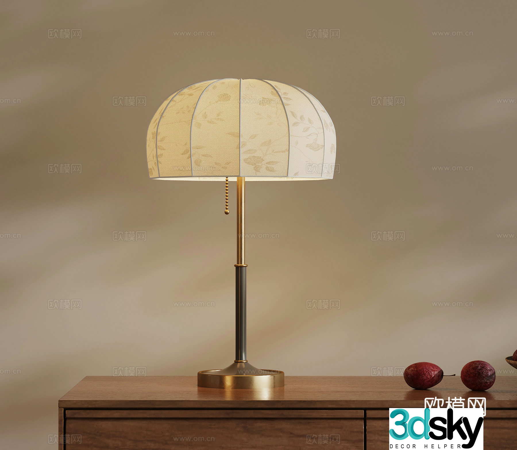 French medieval style table lamp 3d model