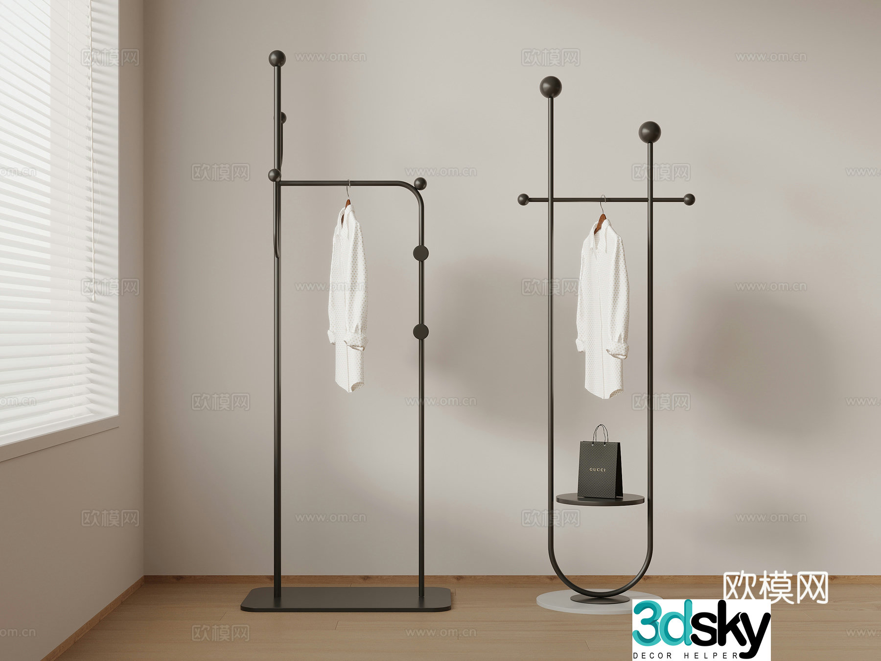Modern clothes hanger iron clothes hanger 3d model