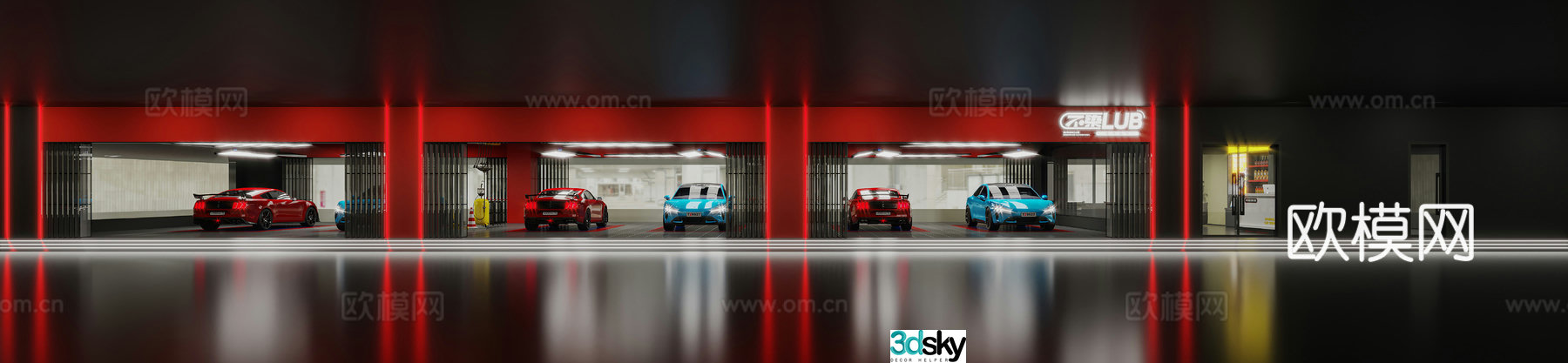 Modern car wash 3d model