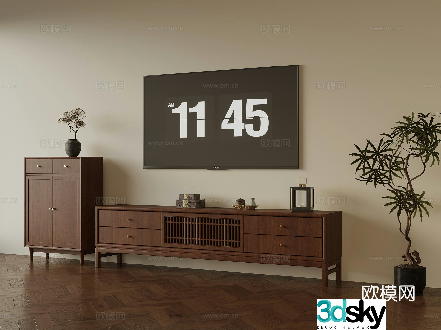 3D model of the medieval TV cabinet