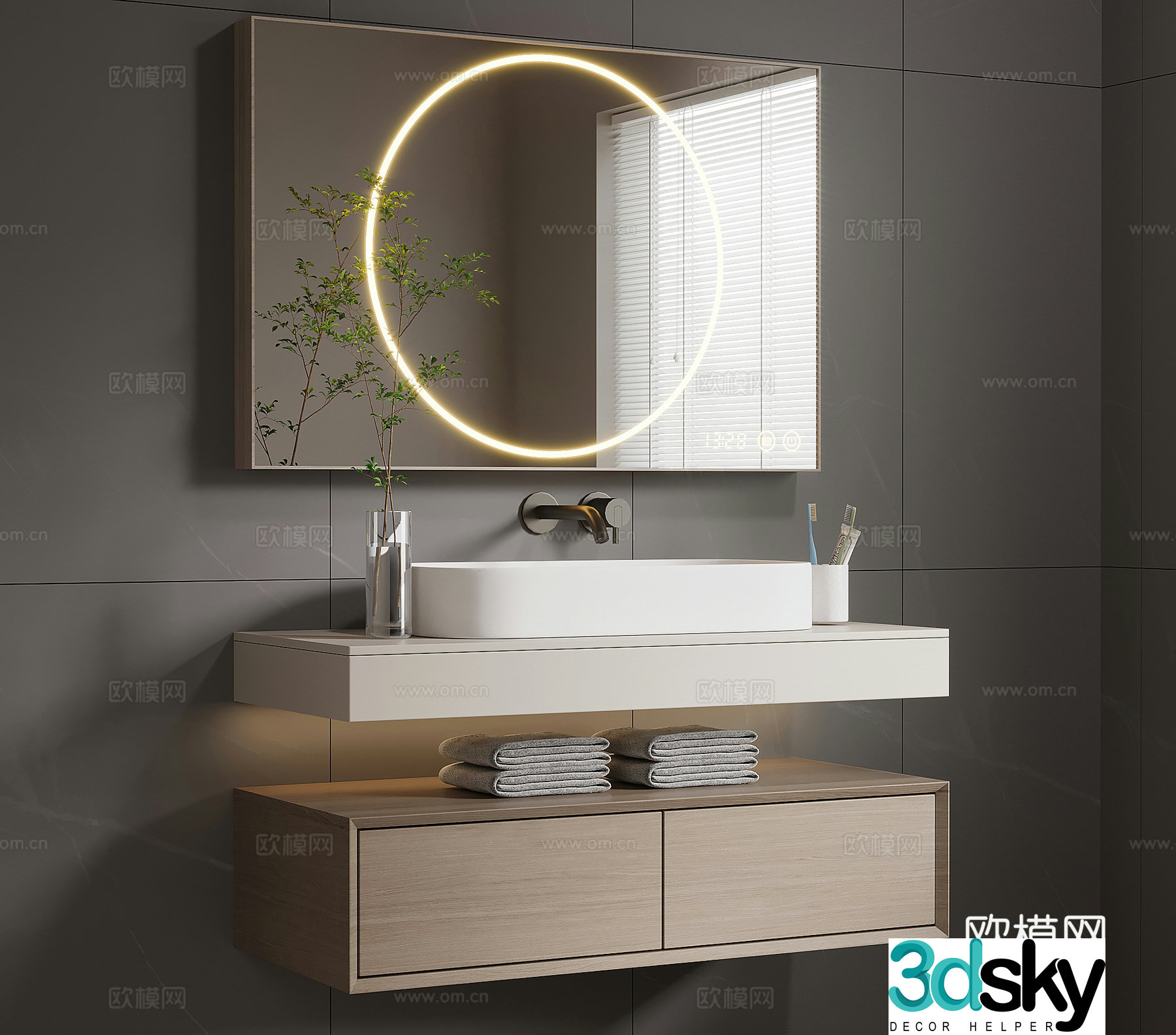 Modern bathroom cabinet bathroom 3d model