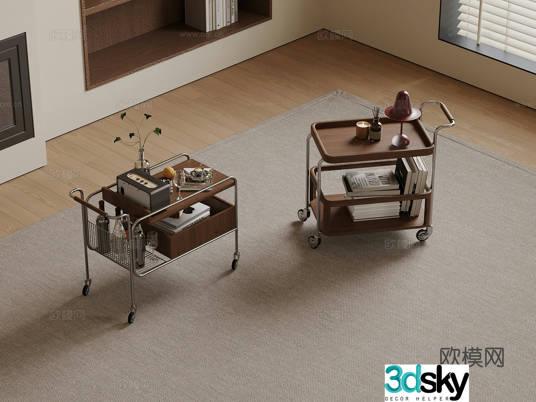Middle-aged side table 3D model
