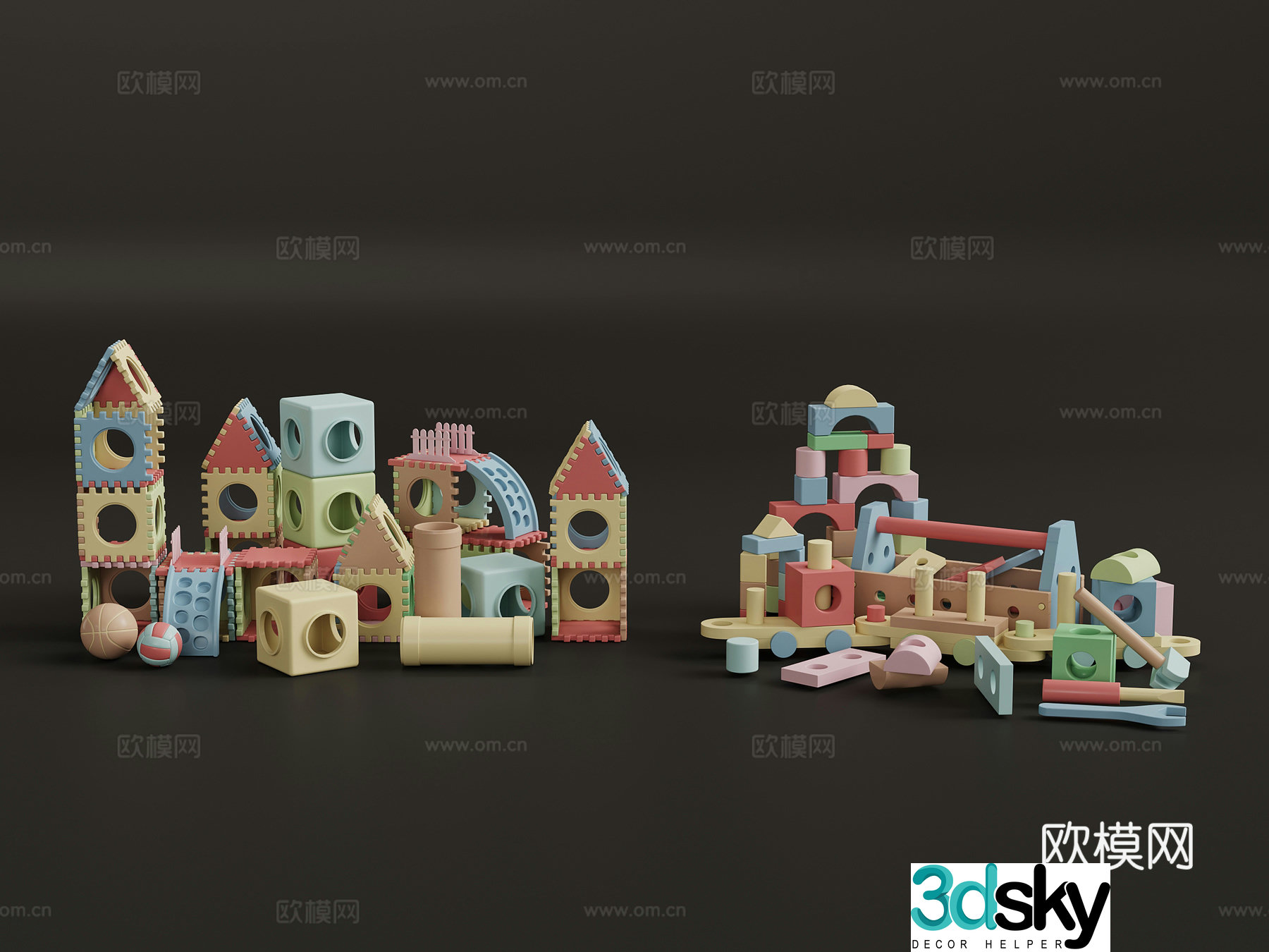 Toys Modern building blocks toys 3d model