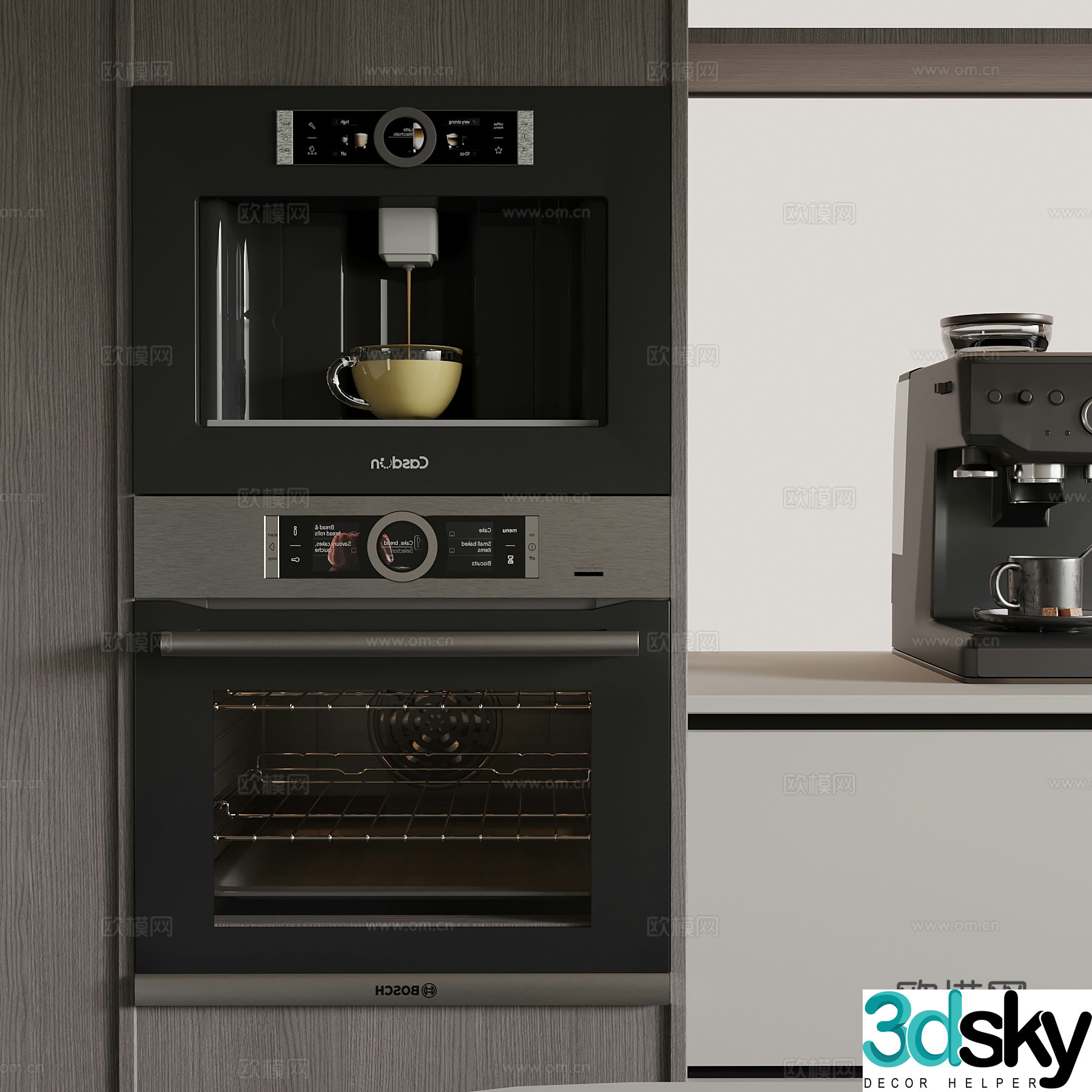 Modern steaming oven coffee machine direct drinker 3d model