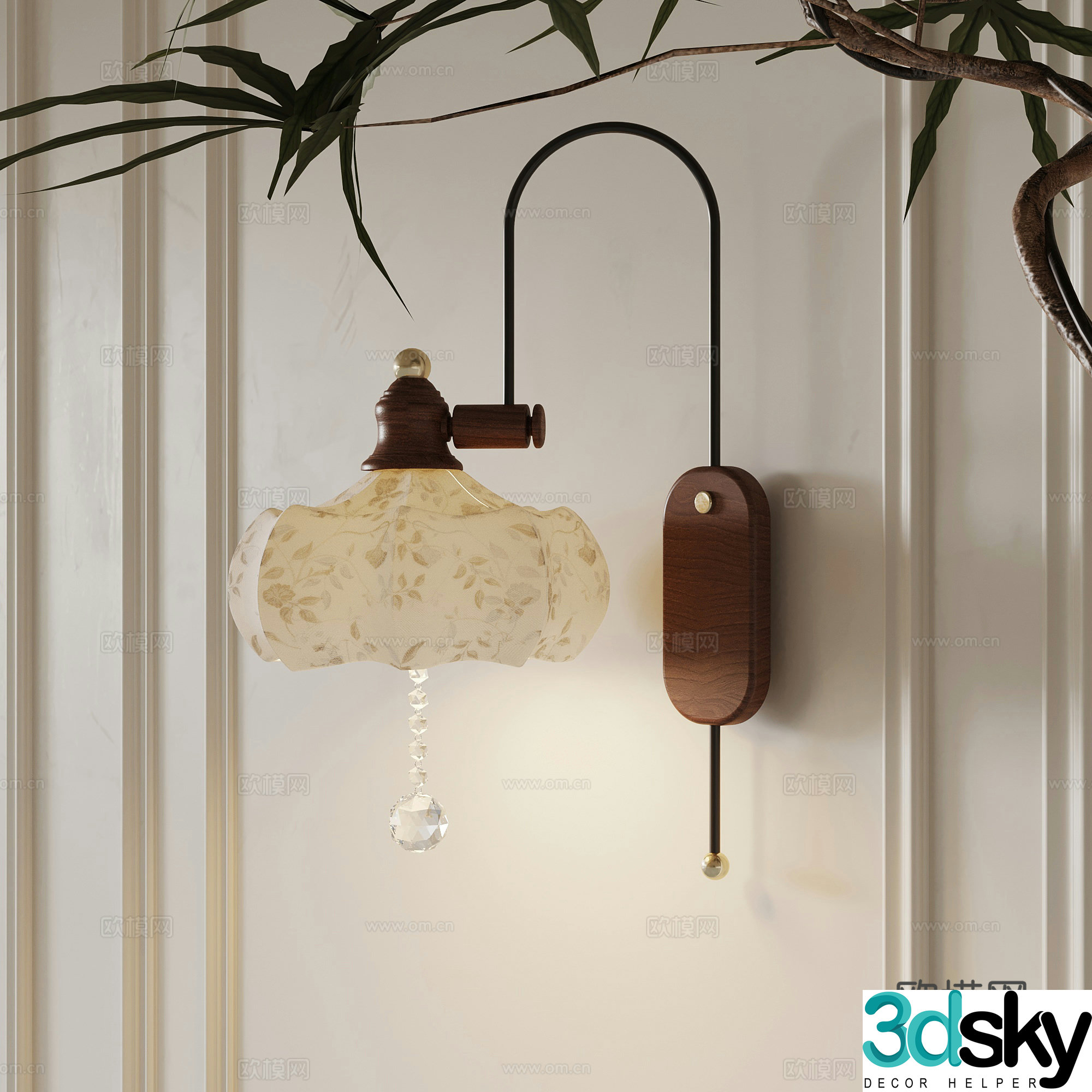 Wall lamp French wall lamp bedside lamp decorative lamp 3d model