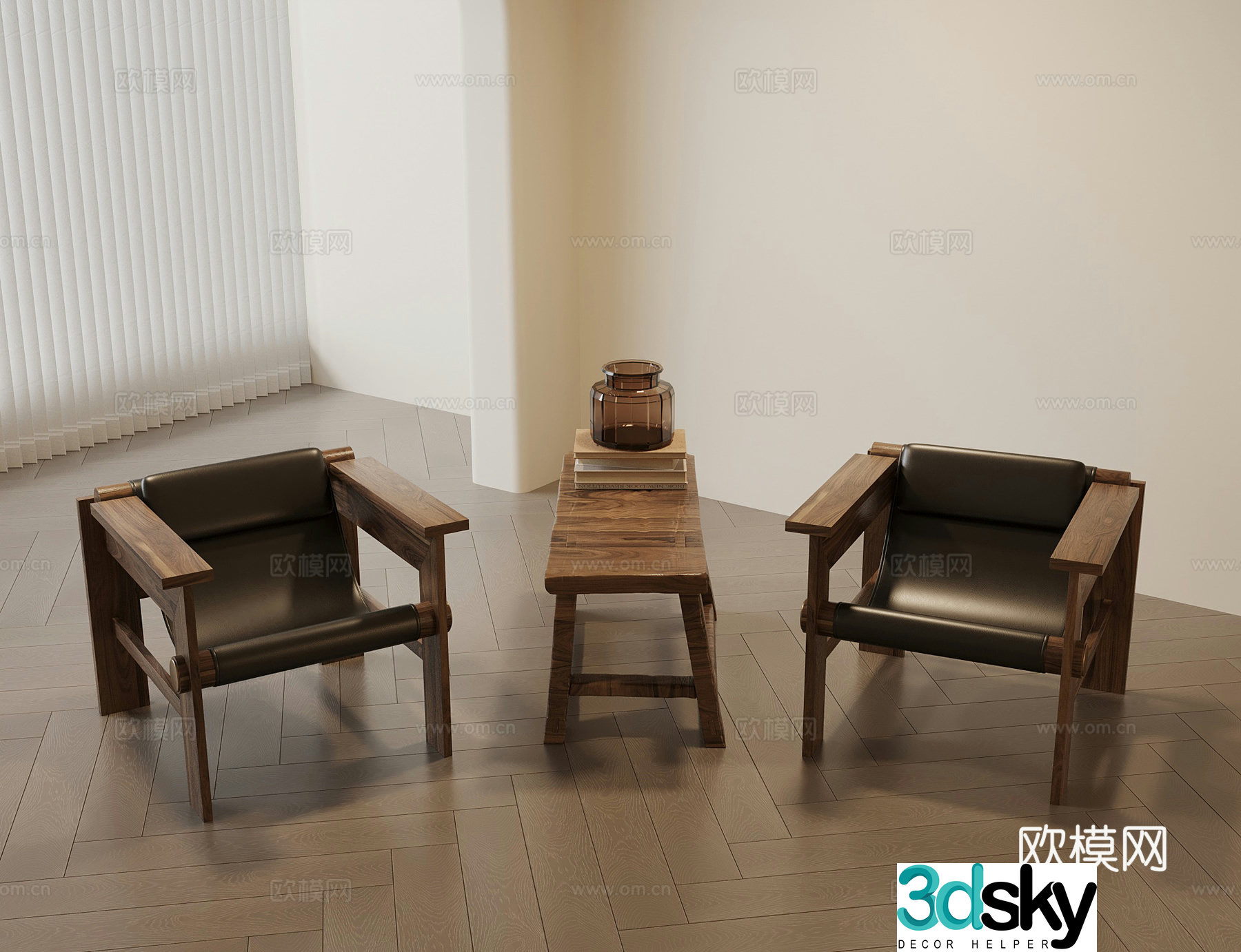 Leisure chair Wasabi medieval style leisure chair side angle 3D model
