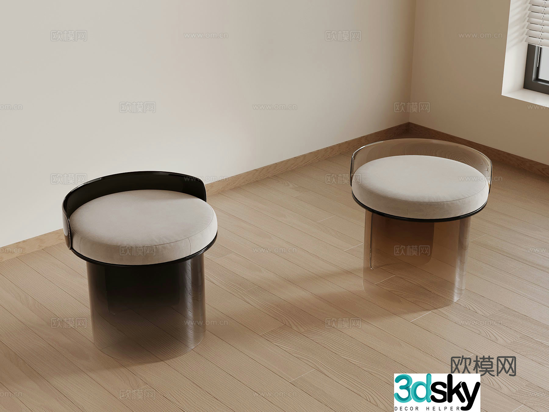 Modern sofa stool 3d model