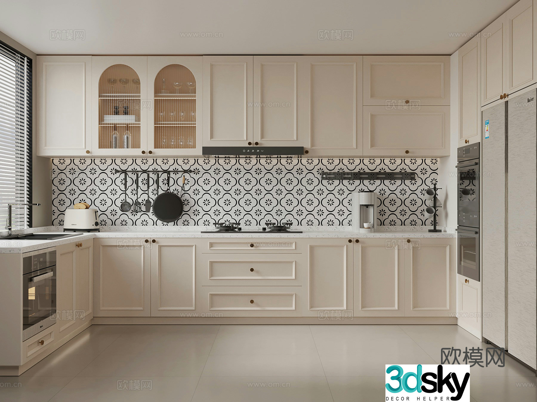 French kitchen appliances stove 3d model