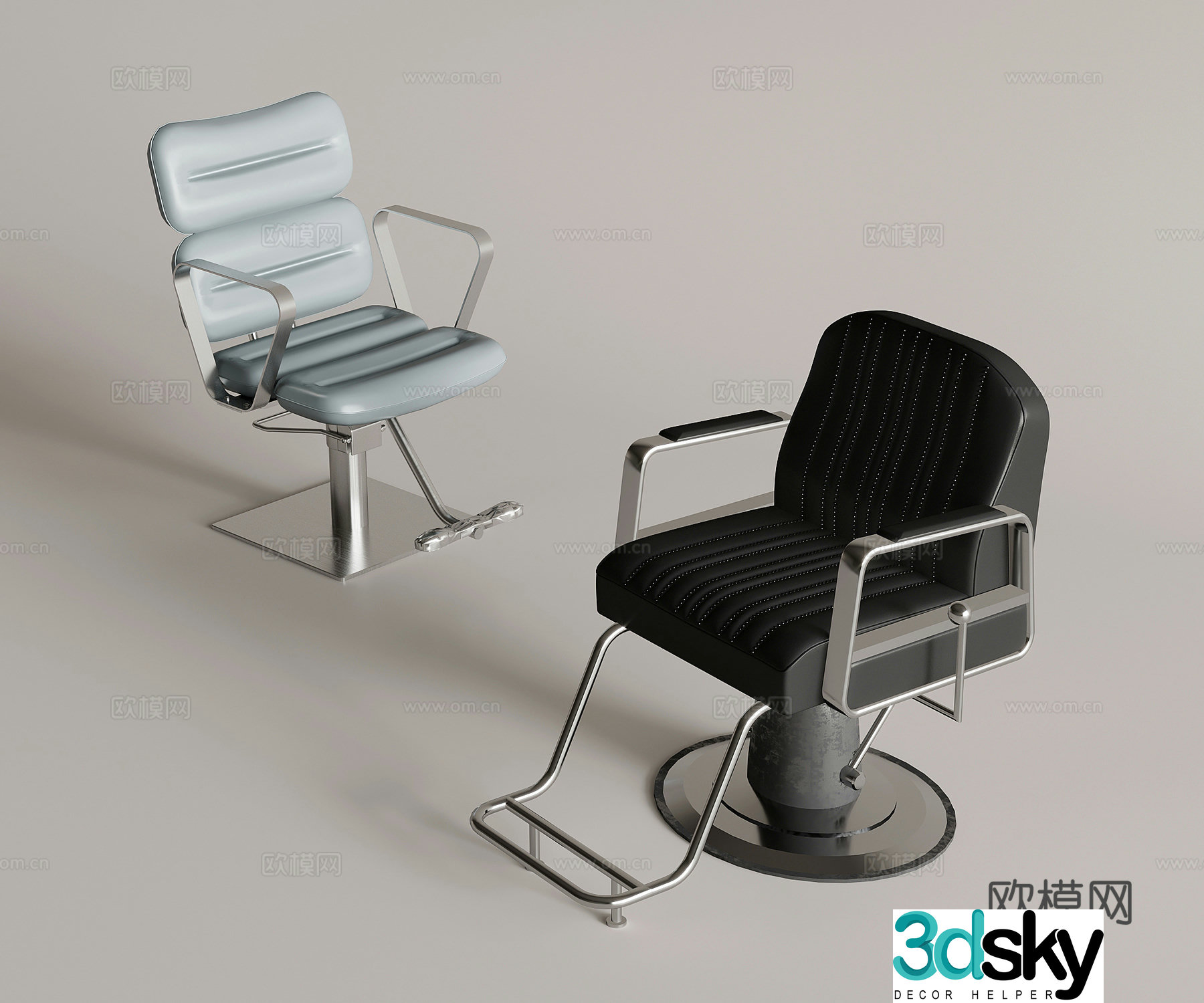 Modern hair salon barber chair 3d model
