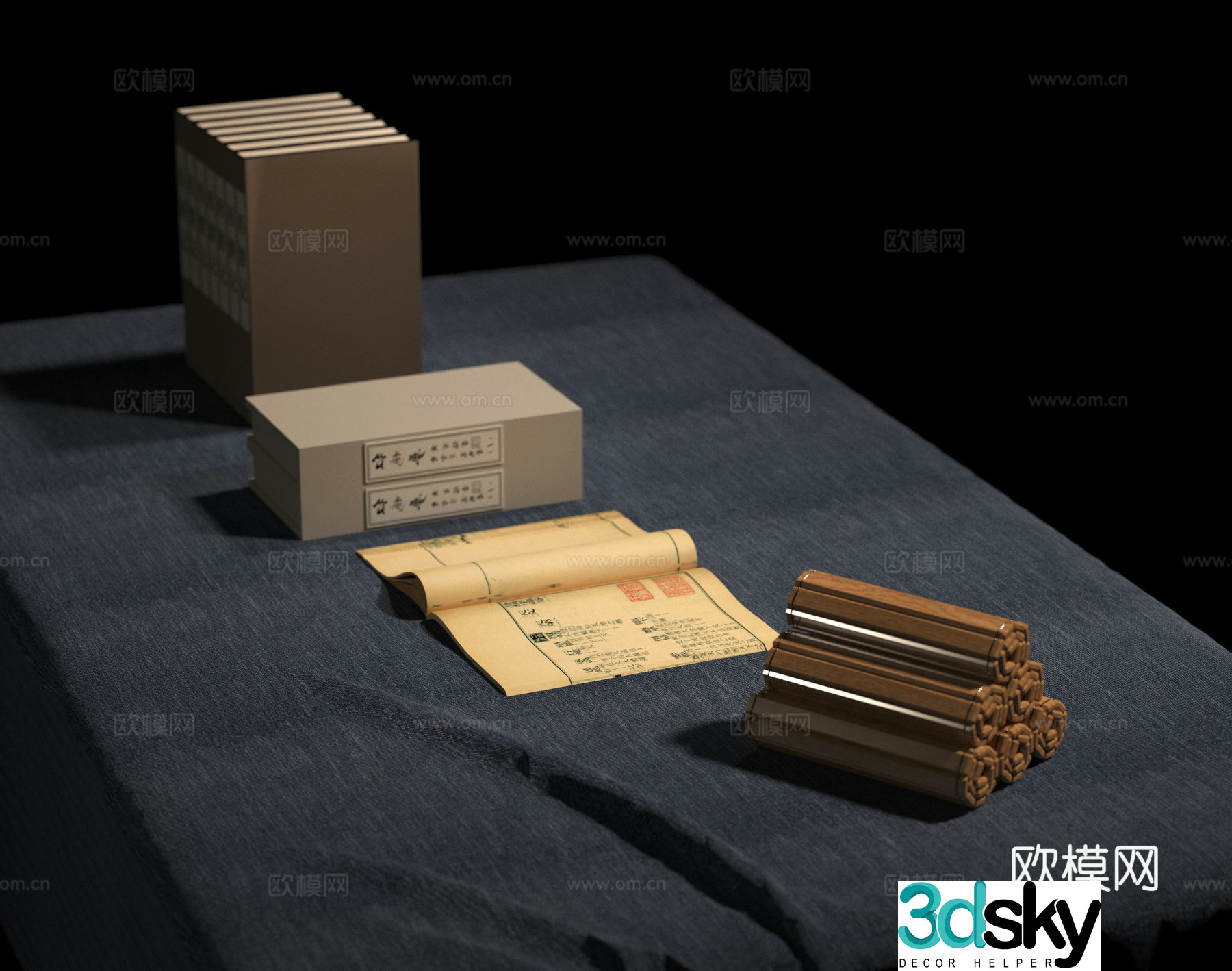 Books Chinese ancient books Book 3D model