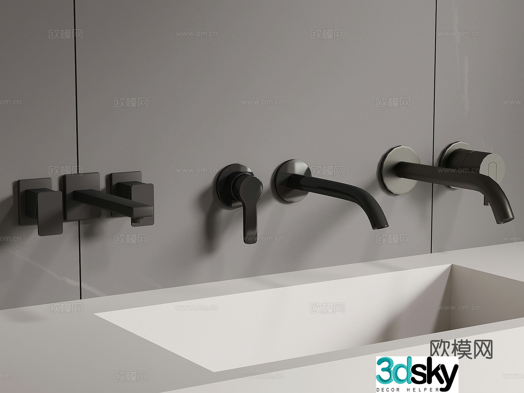 Modern faucet Wall-out faucet 3D model
