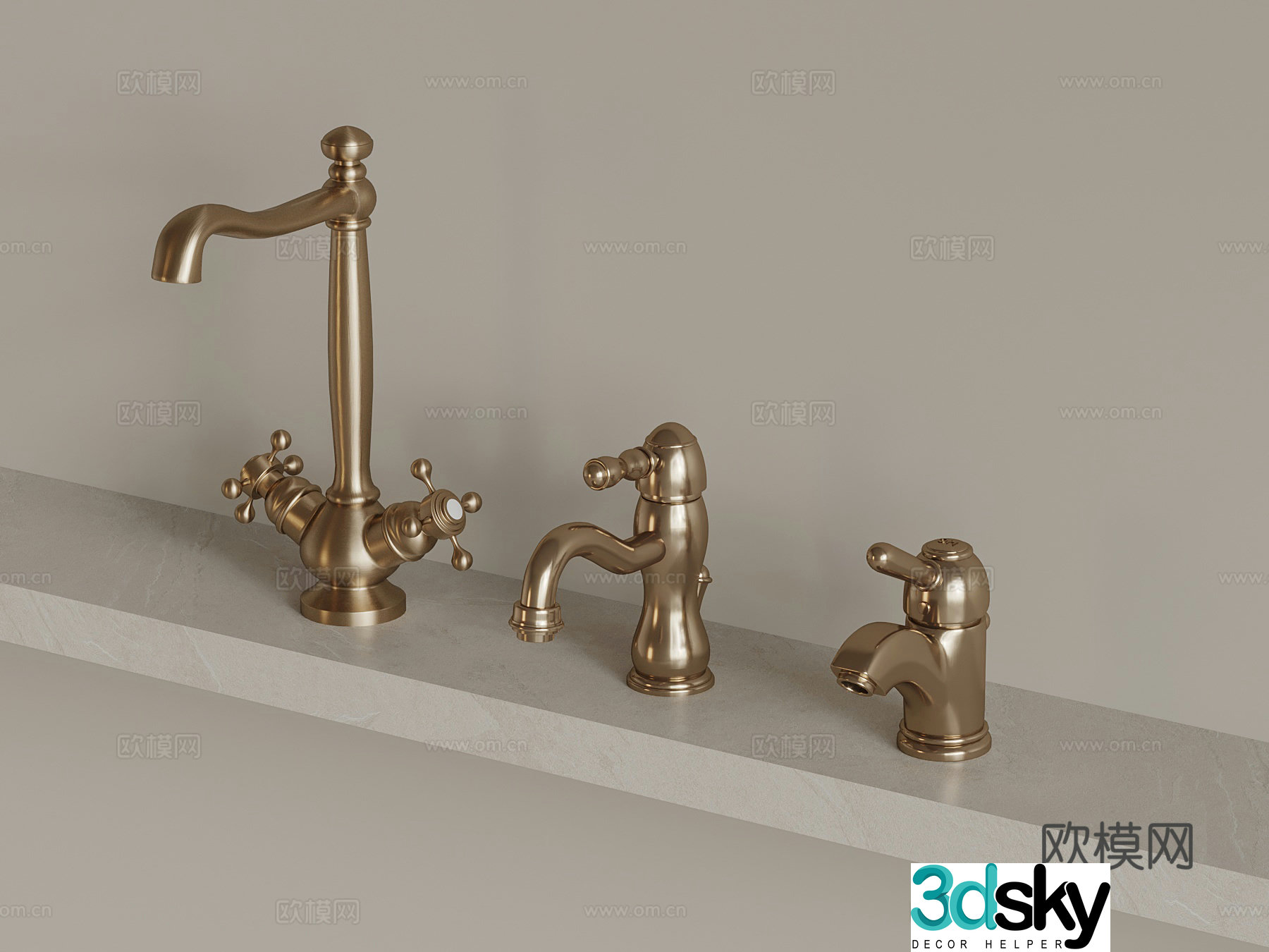 Faucet European-style faucet Basin faucet Sink faucet 3D model