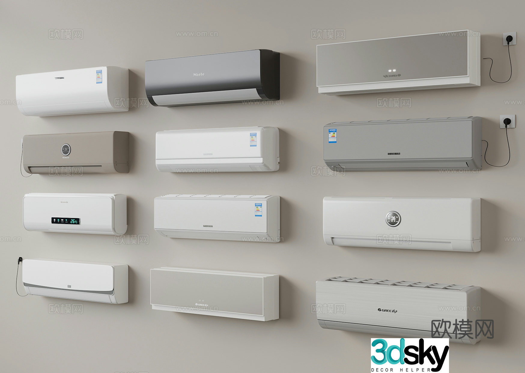 Modern wall-mounted air conditioner Air conditioner 3D model