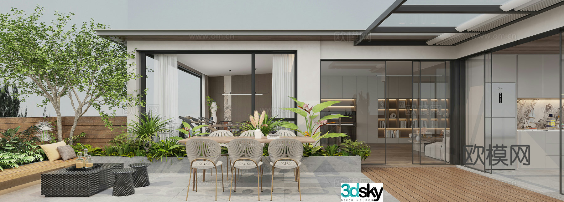 Modern garden 3d model