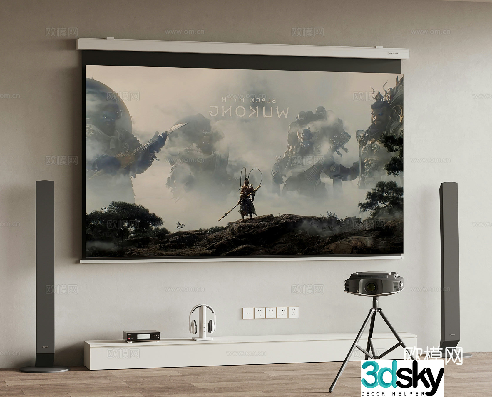 Modern audio curtain gamepad 3d model