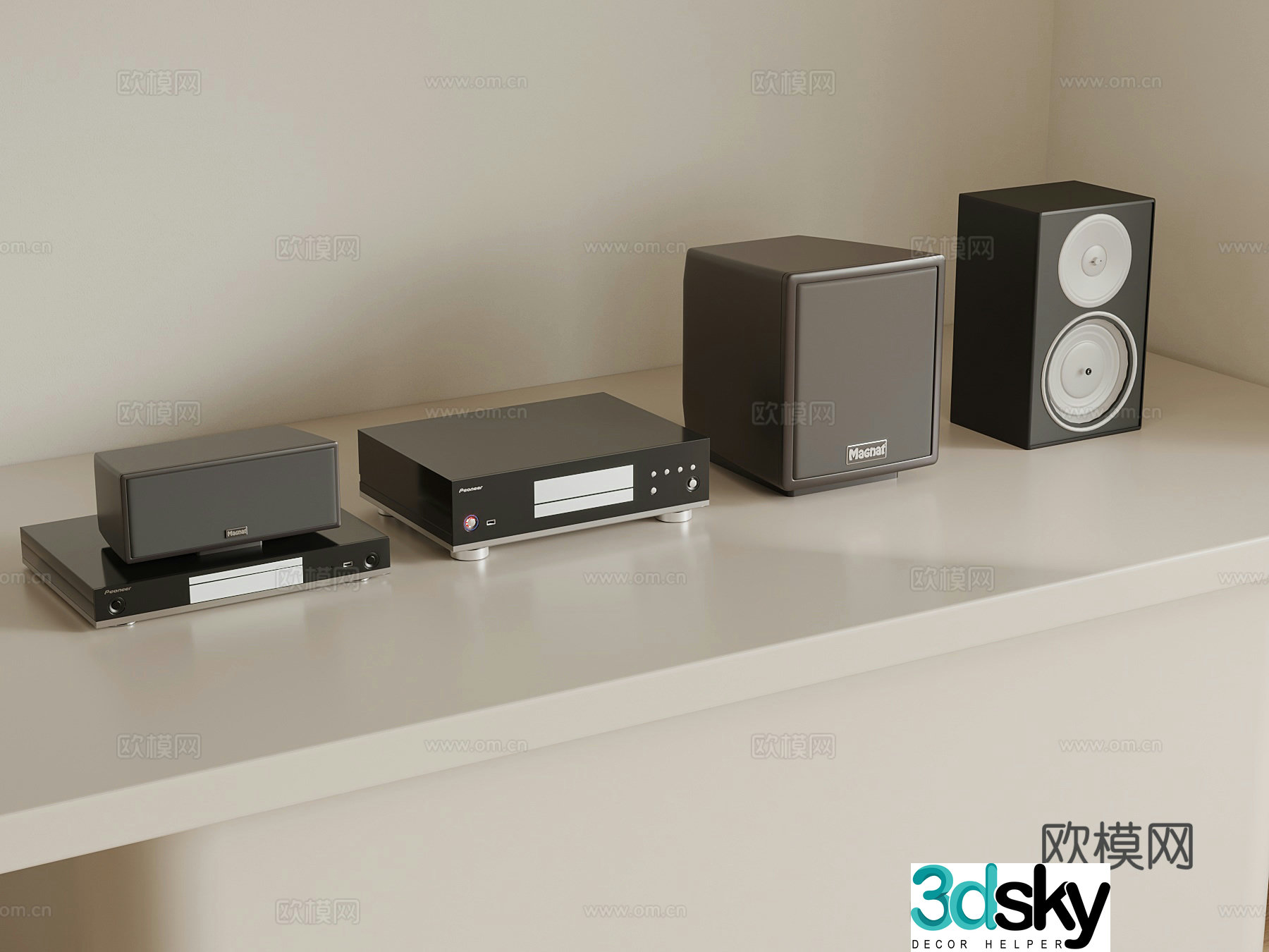 Modern audio expander subwoofer 3d model