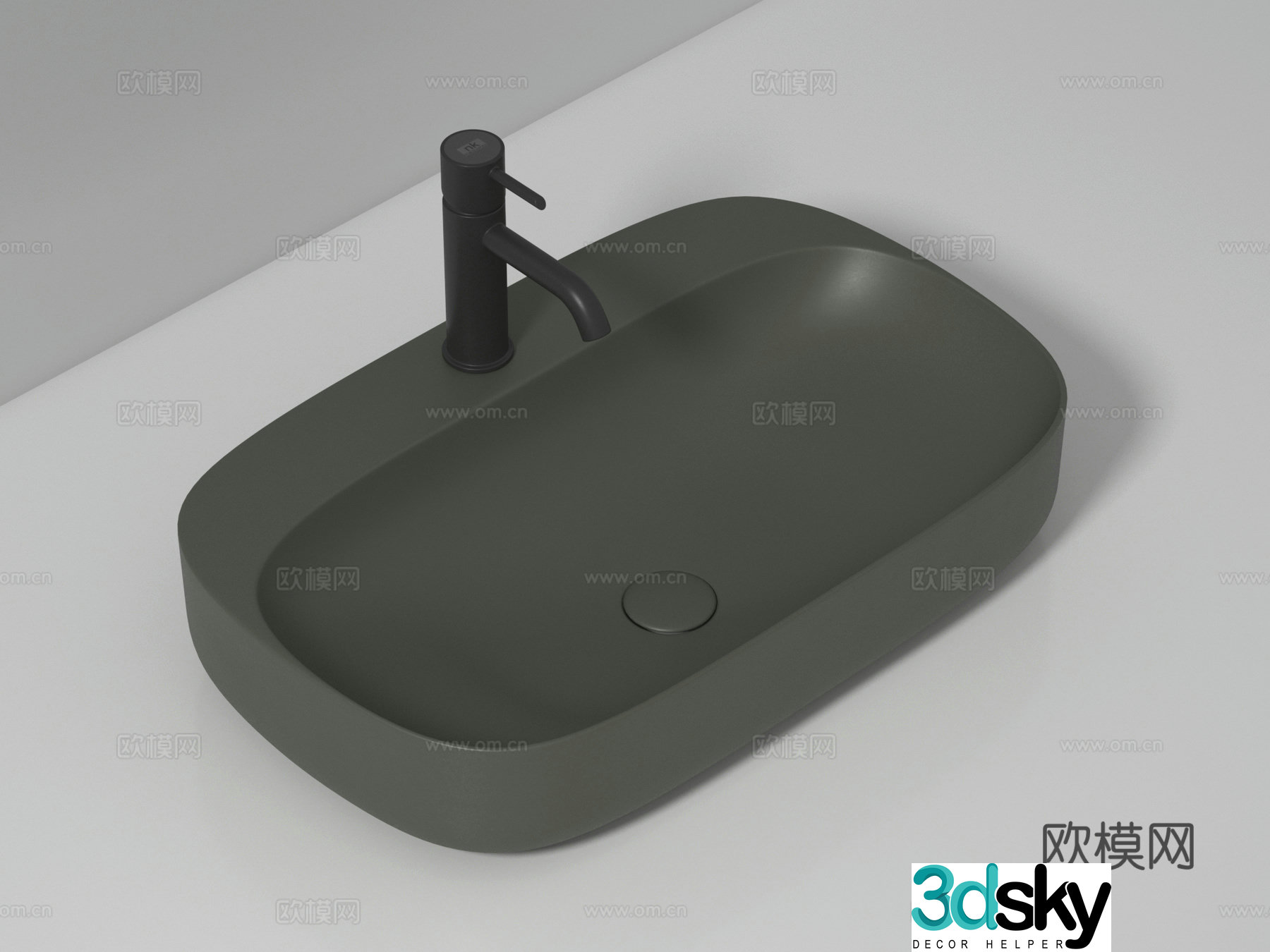Modern wash basin ceramic basin 3d model