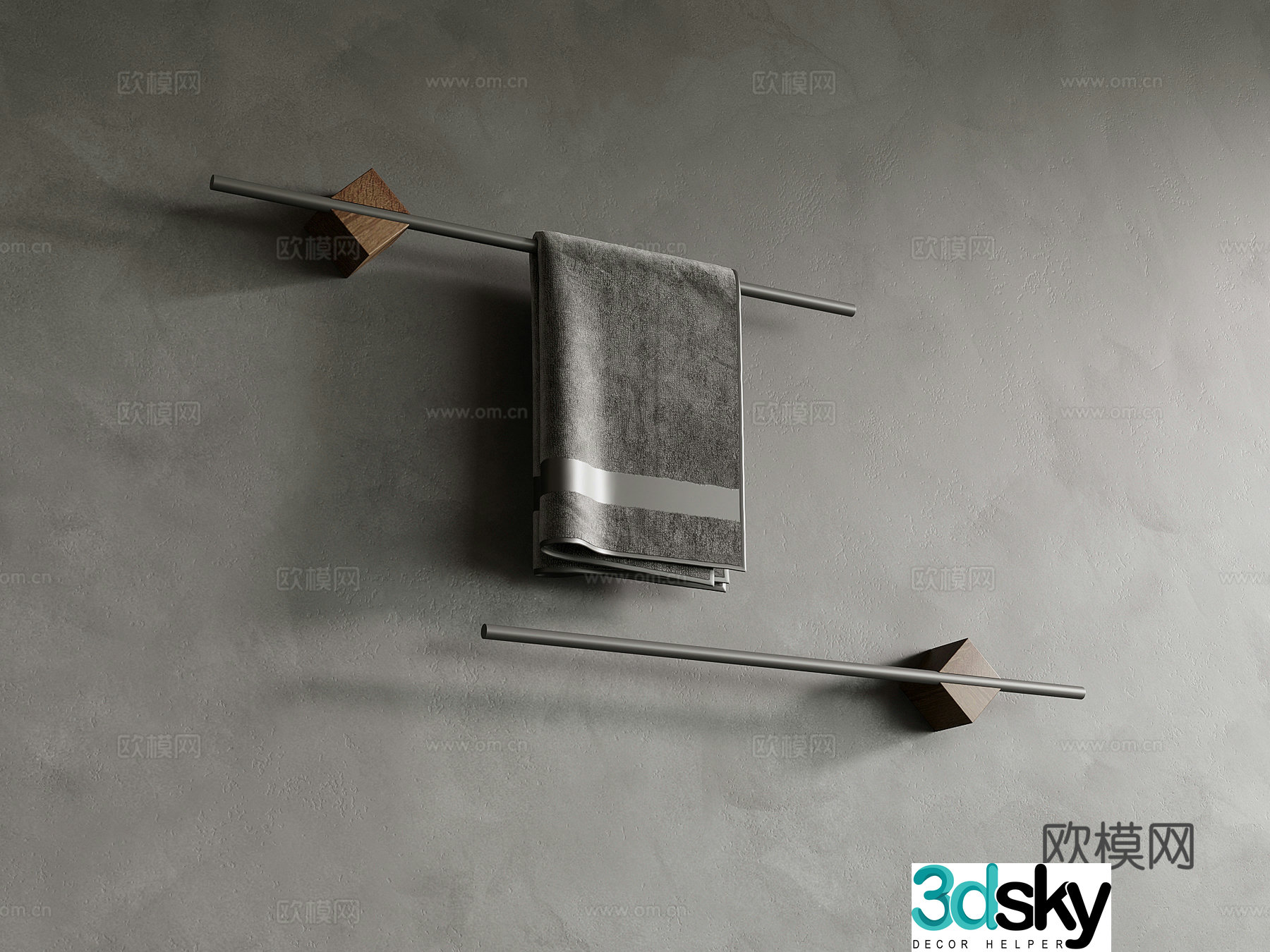 Modern towel rack 3d model