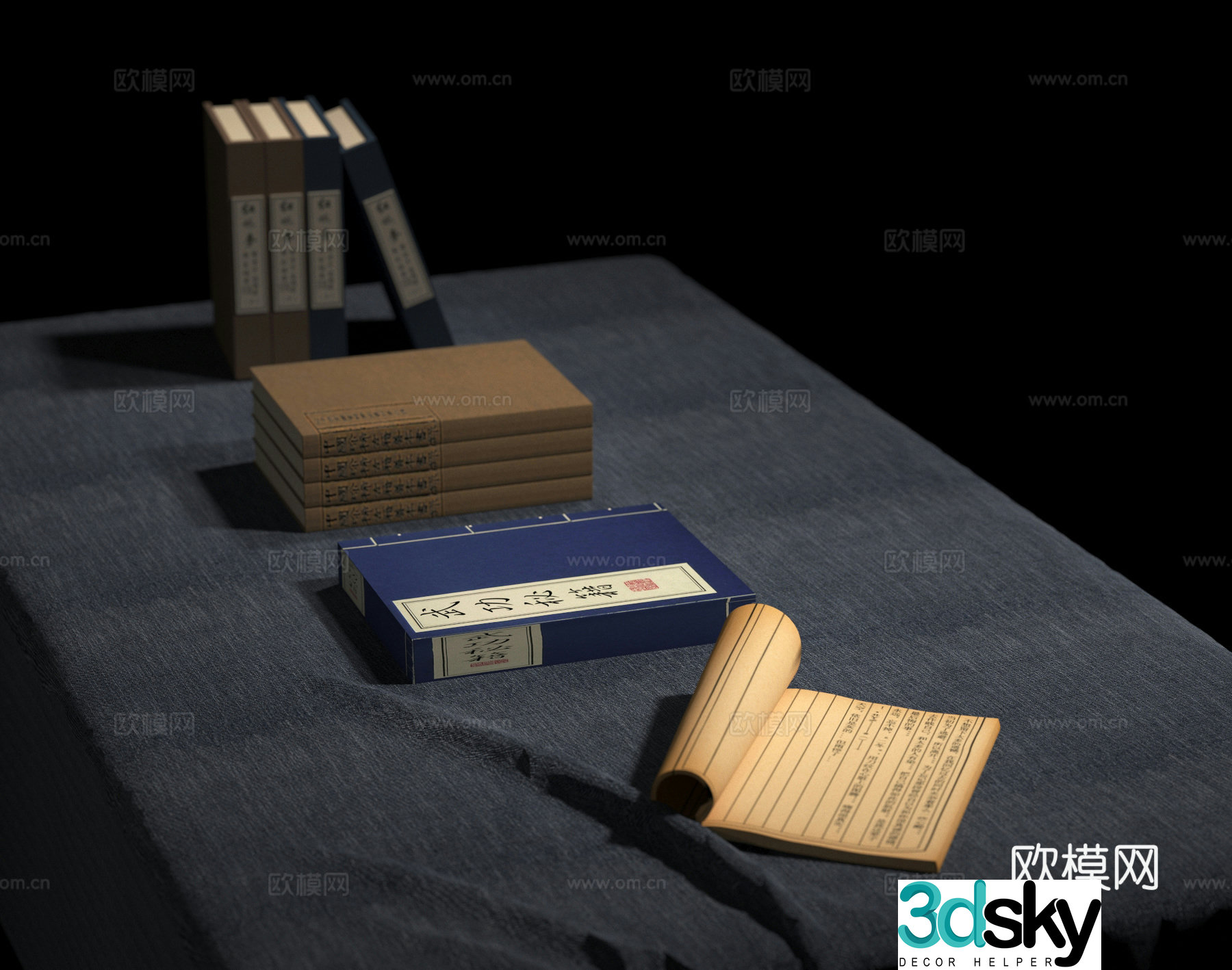 Books Chinese ancient books Book 3D model