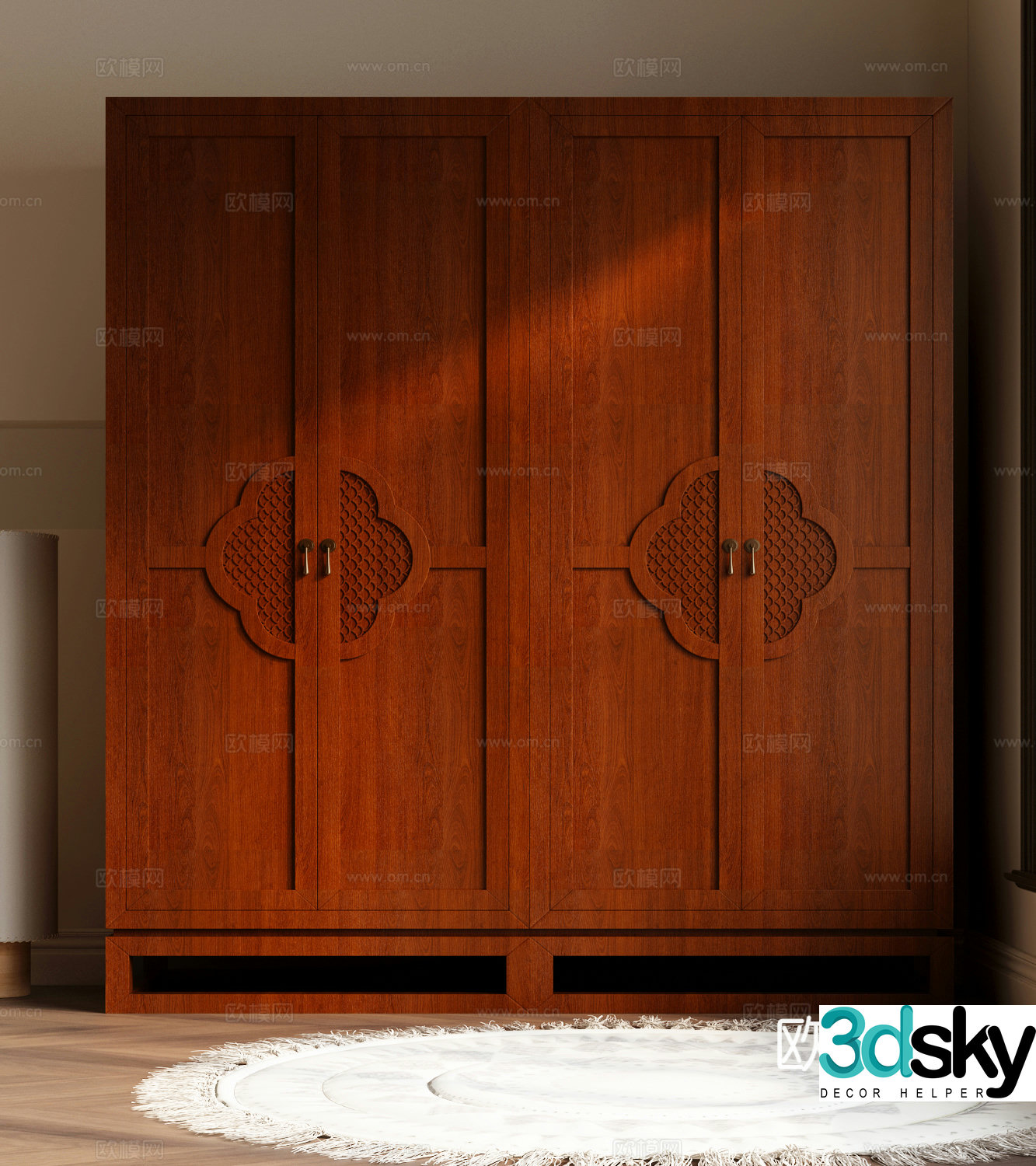 New Chinese style wardrobe wardrobe 3d model