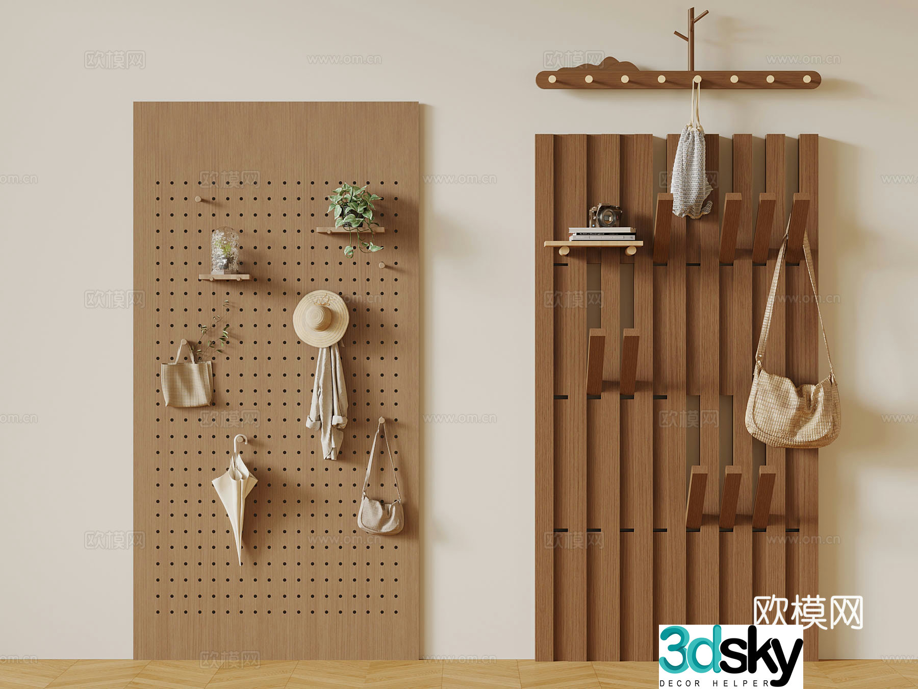 Clothes board modern clothes hook clothes piano clothes board 3d model