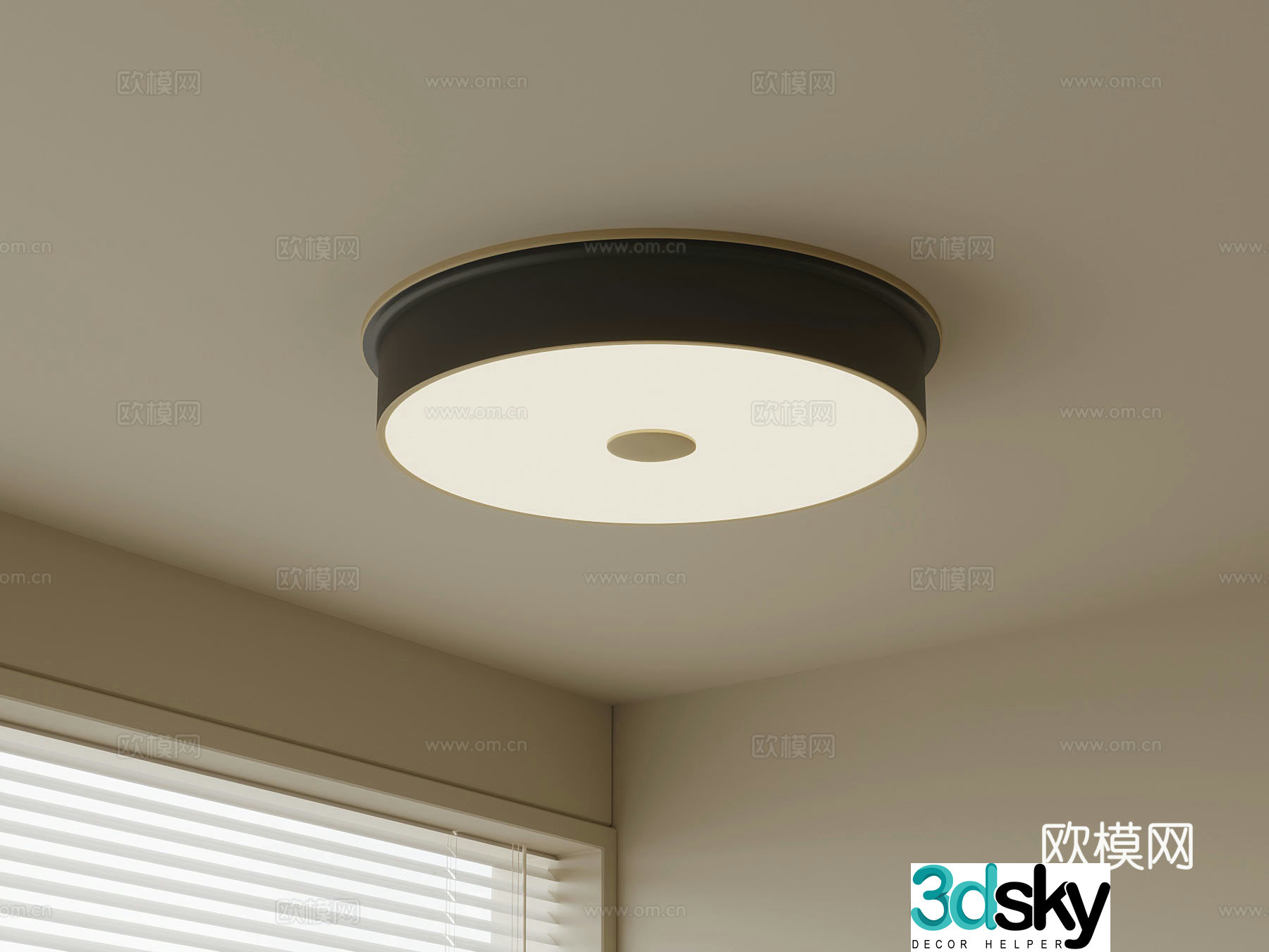 French retro ceiling light 3d model