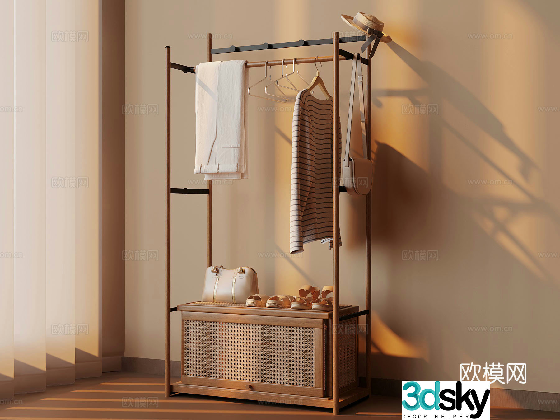 Modern clothes hanger 3d model