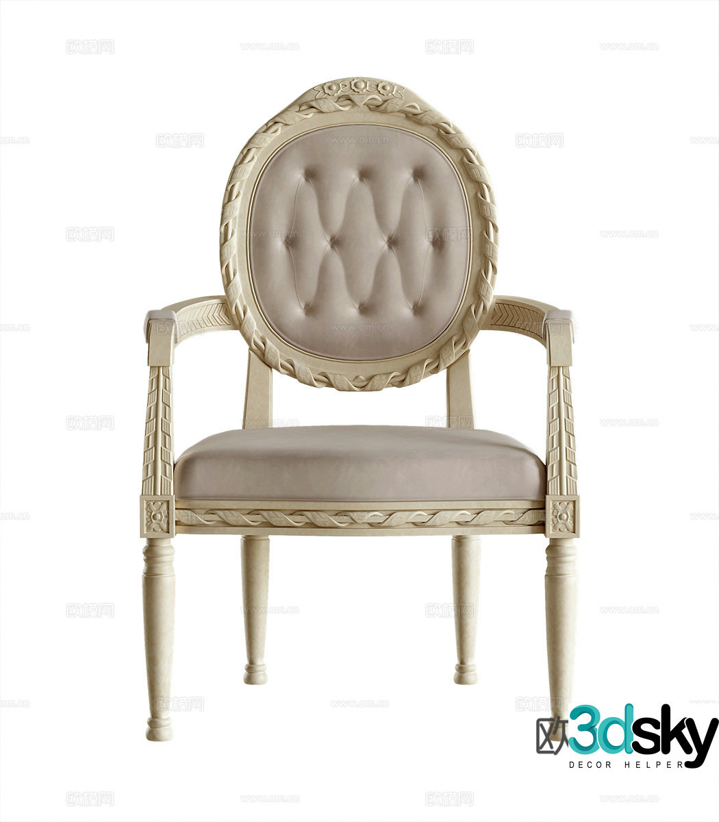 French casual chair 3d model
