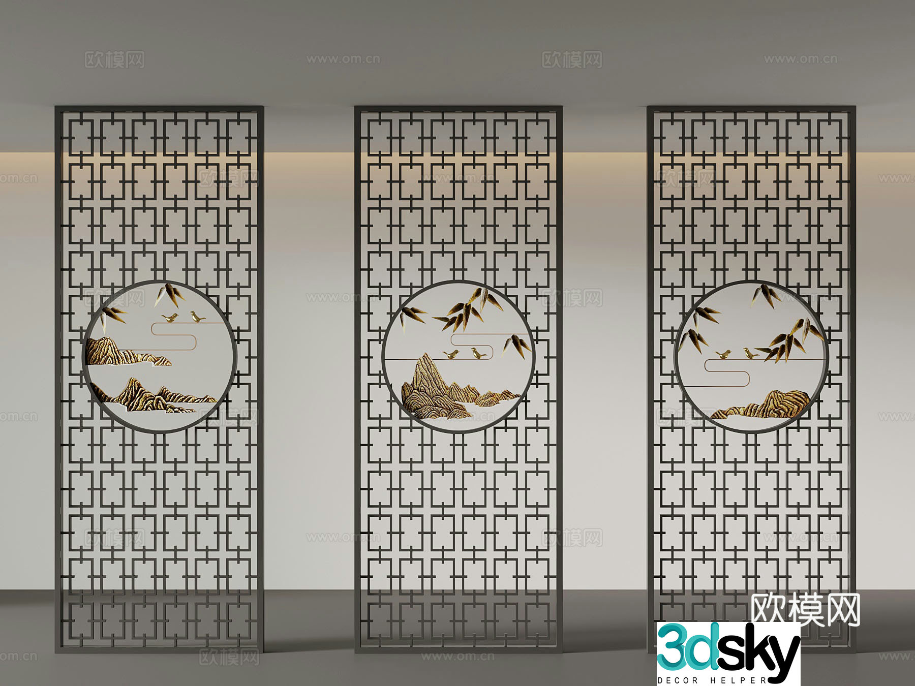 New Chinese screen 3D model