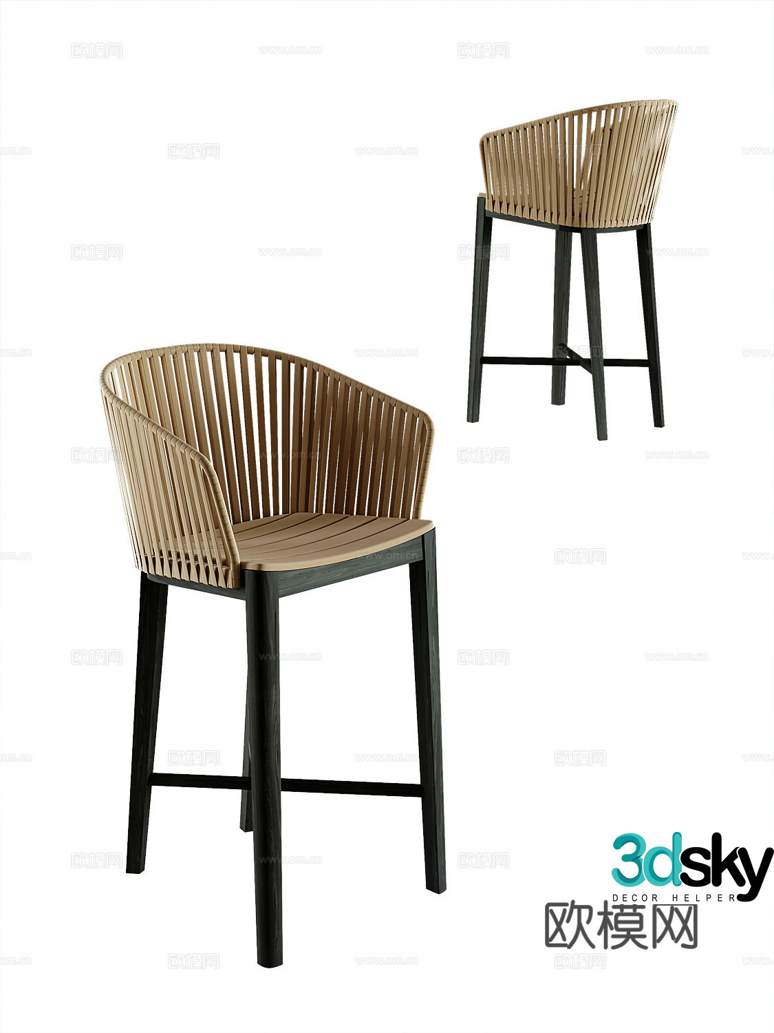 Modern bar chair 3d model