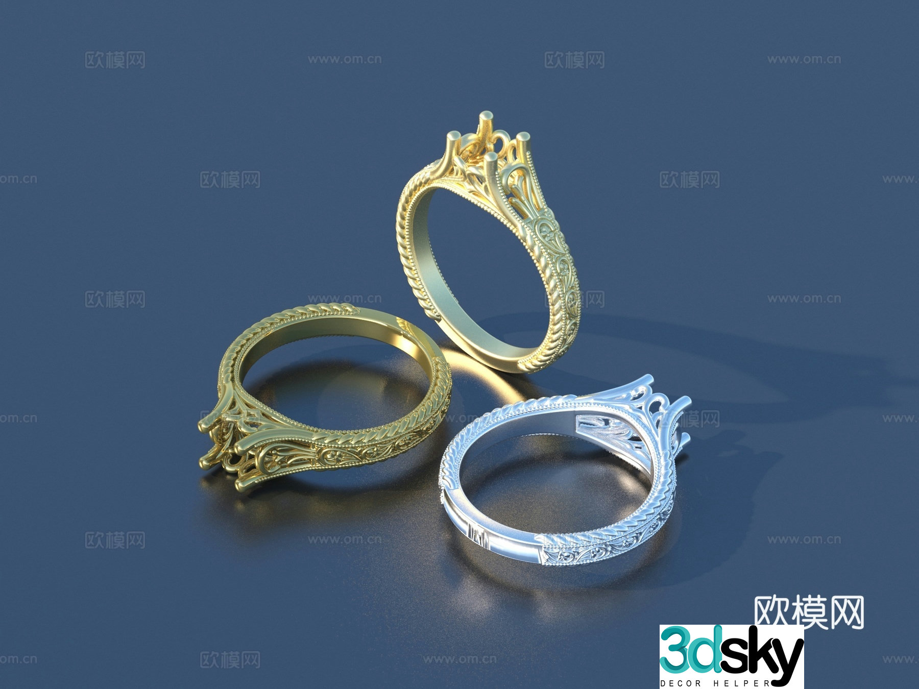 Ring Gold Ring Silver Ring Jewelry 3d Model