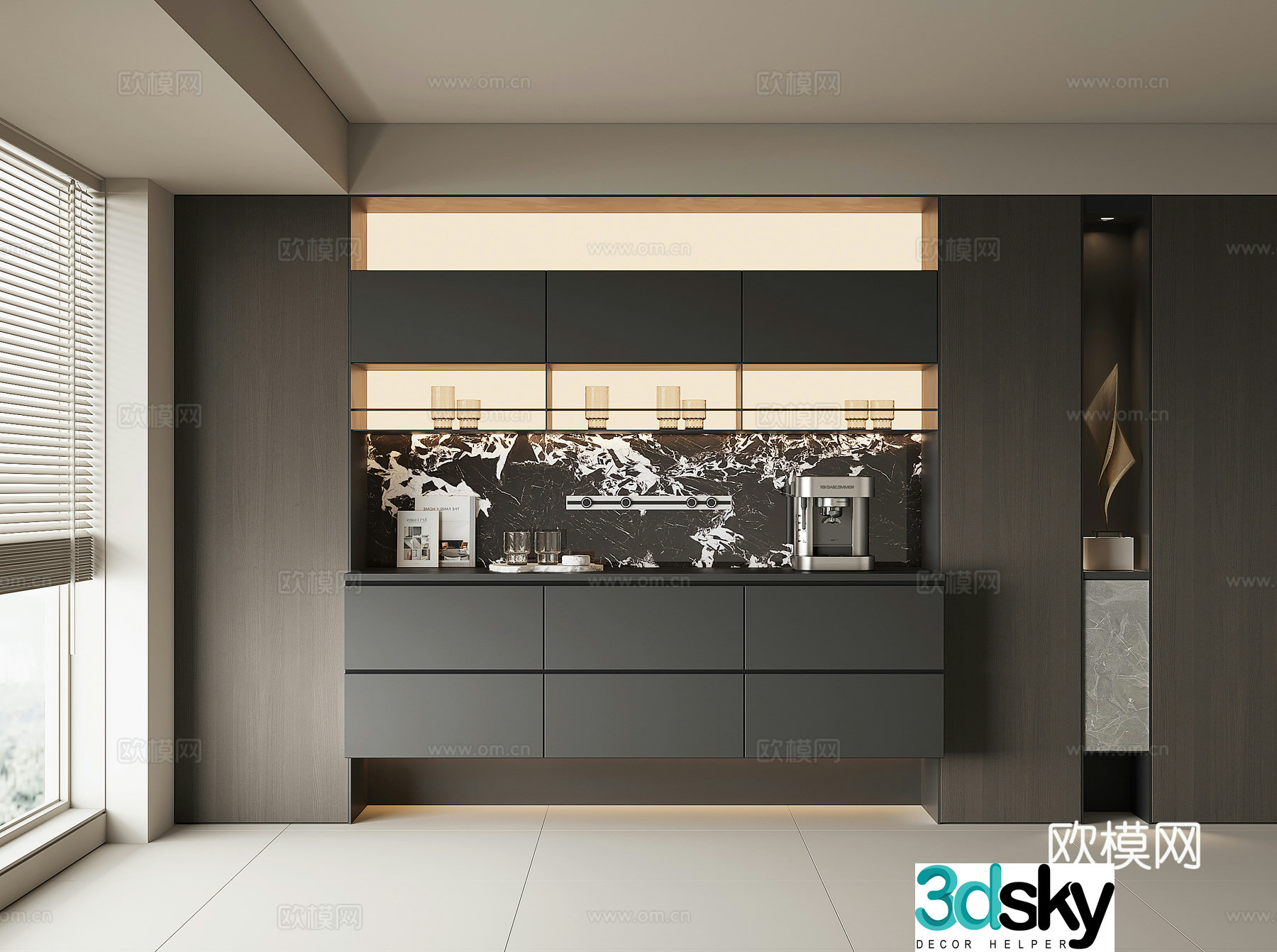 Modern sideboard wine cabinet 3d model