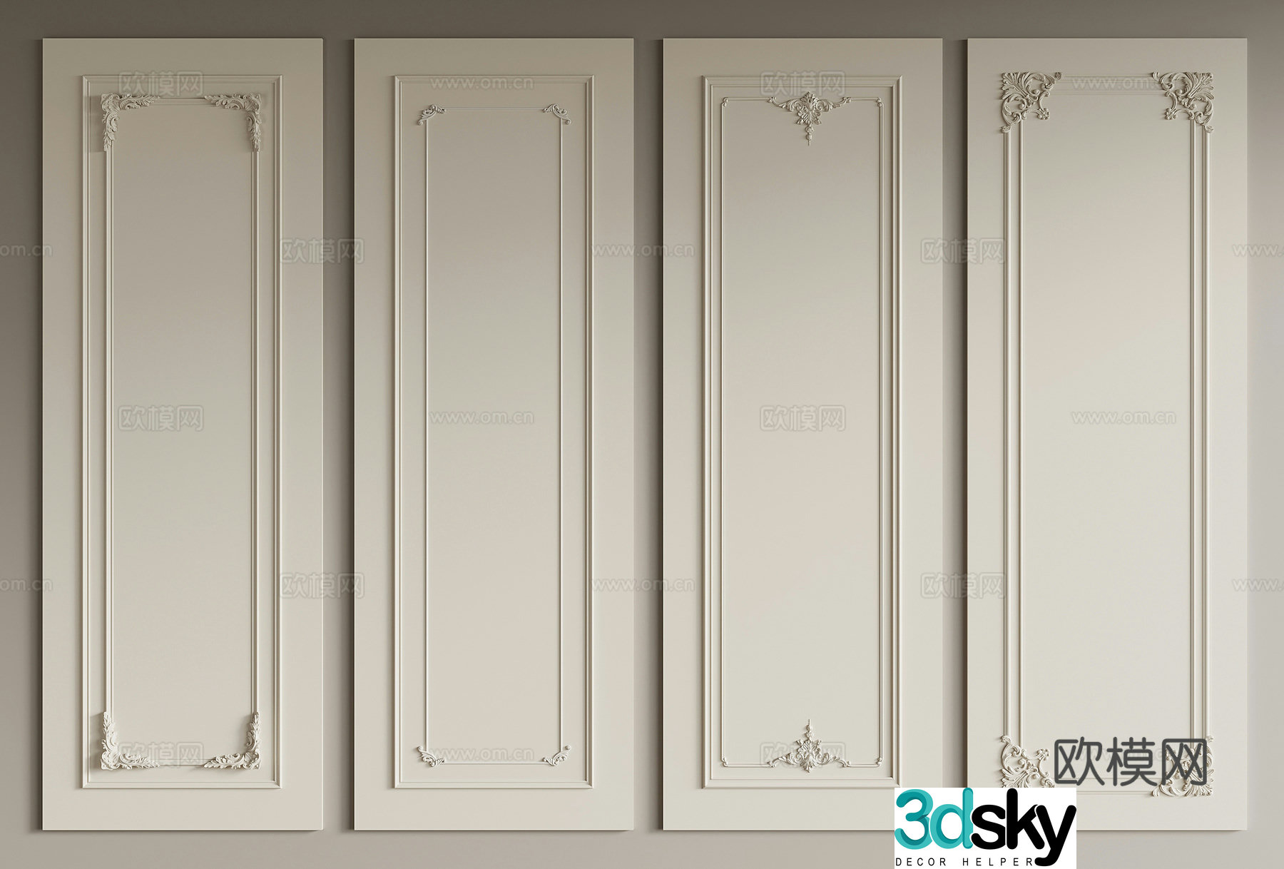 French wainscoting wainscoting 3D model