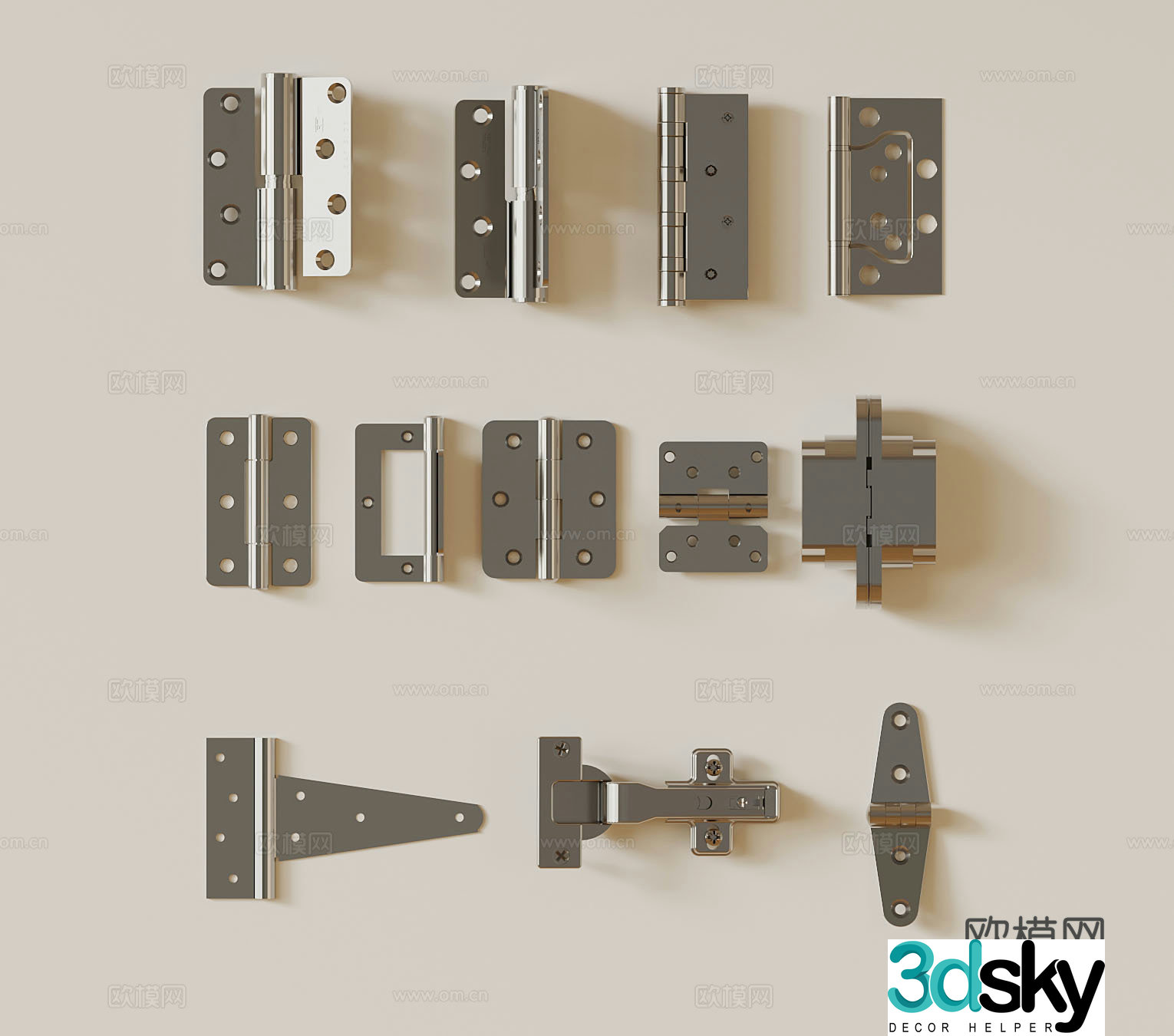 Screws Modern hardware screws 3d model