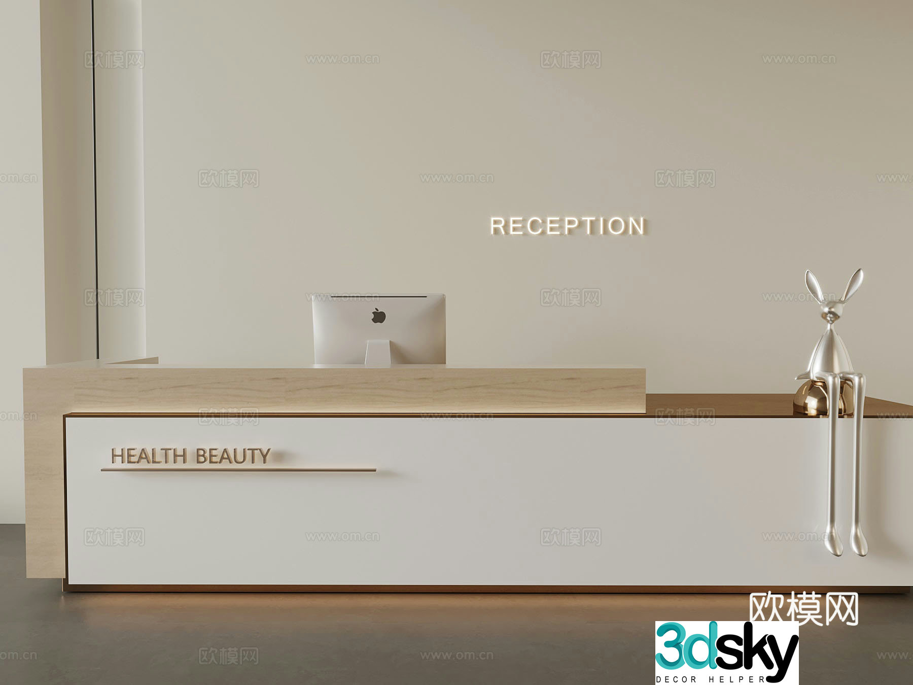Front desk Modern company front desk Service desk 3d model