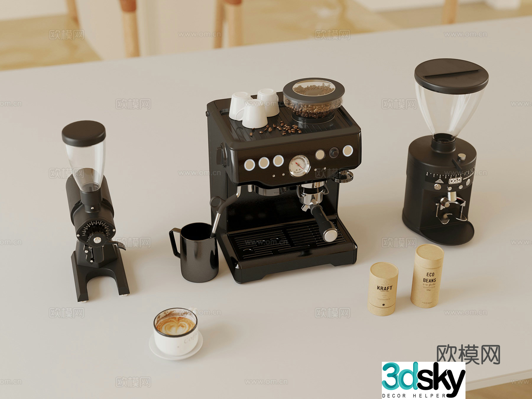 Coffee maker Modern coffee maker Coffee cup 3d model