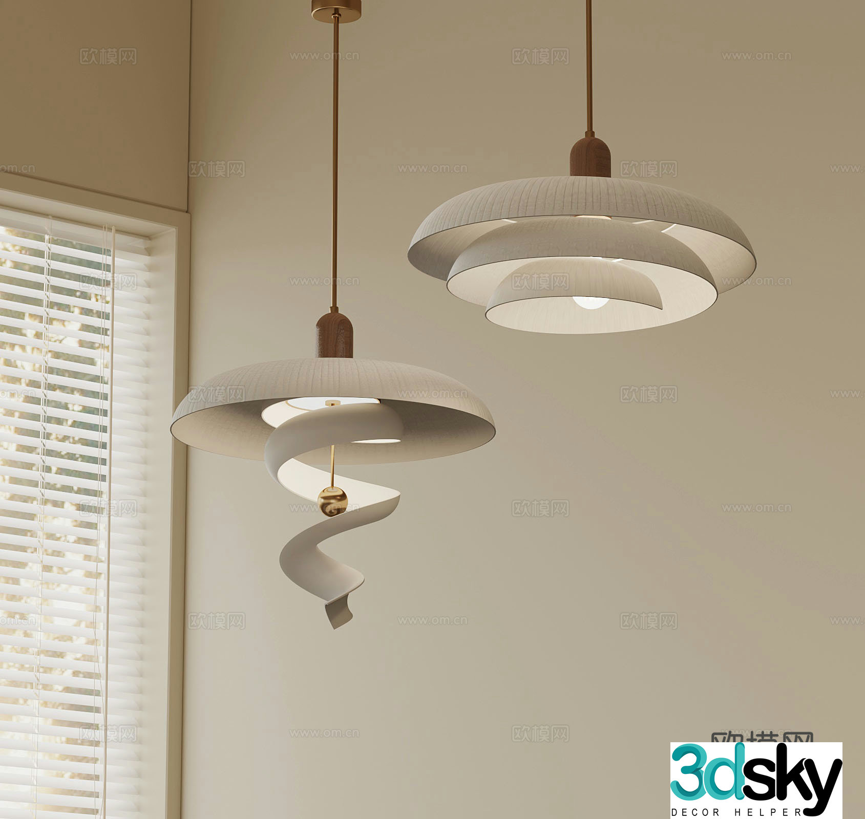 Middle-aged small chandeliers decorative lamp 3d model