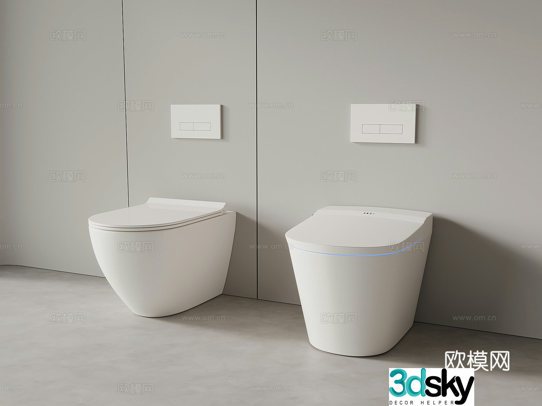 Modern smart toilet seat 3D model