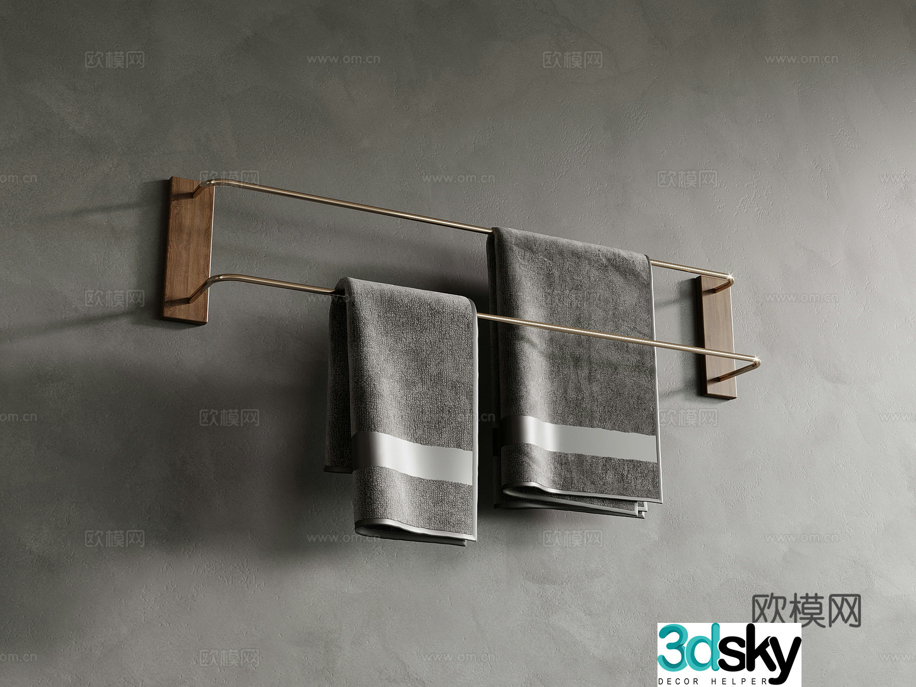Modern towel rack 3d model