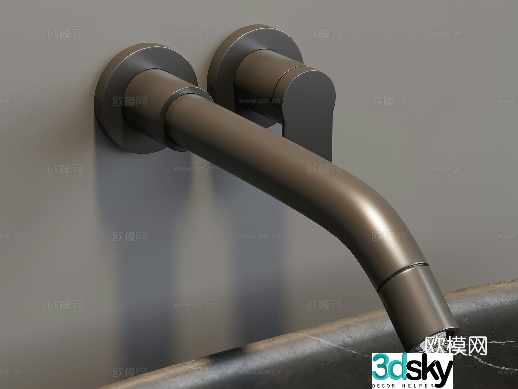 Faucet Modern wall drainage faucet 3d model