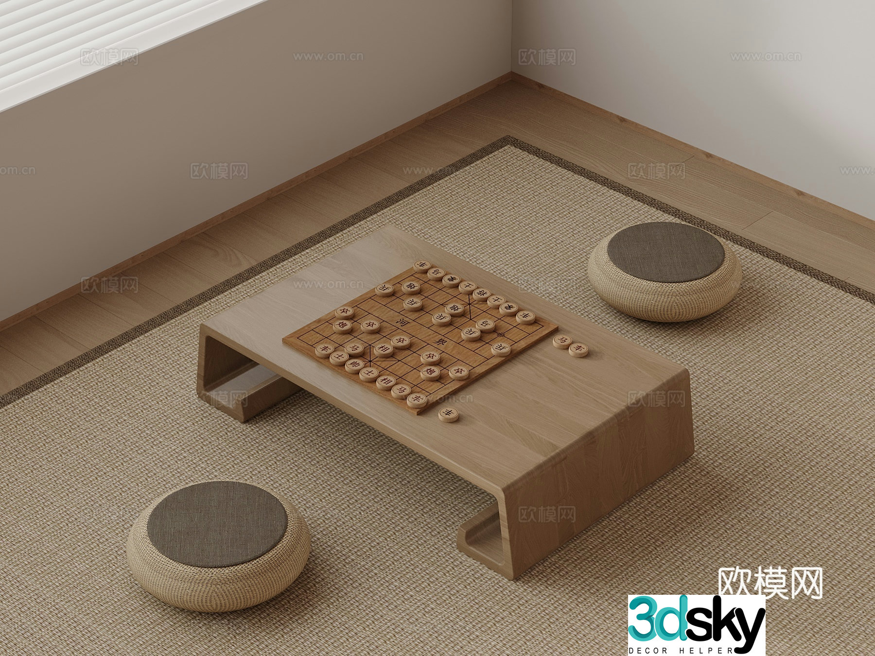 Entertainment table New Chinese chess table Chess table 3D model