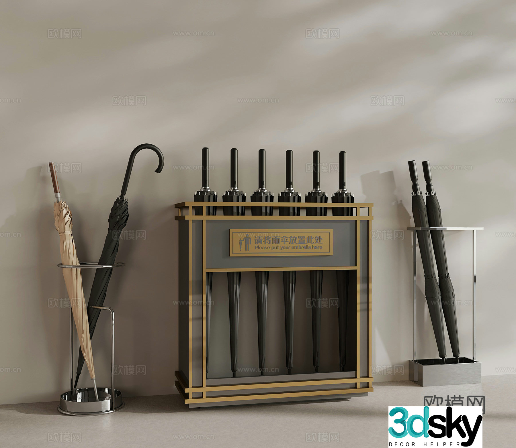Other daily necessities Modern umbrella Umbrella stand 3d model