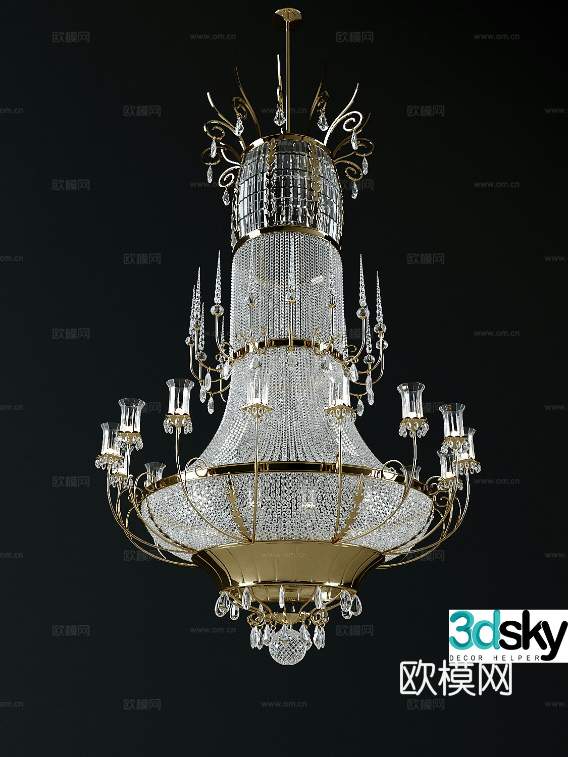 Crystal chandelier 3d model