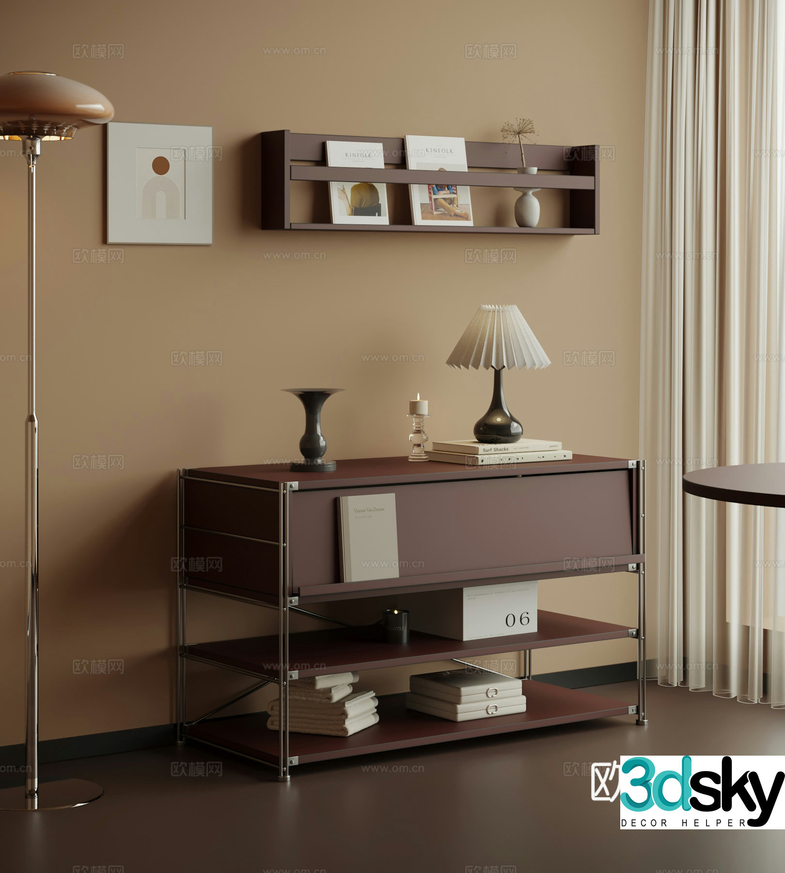 Retro entrance cabinet cabinet 3d model