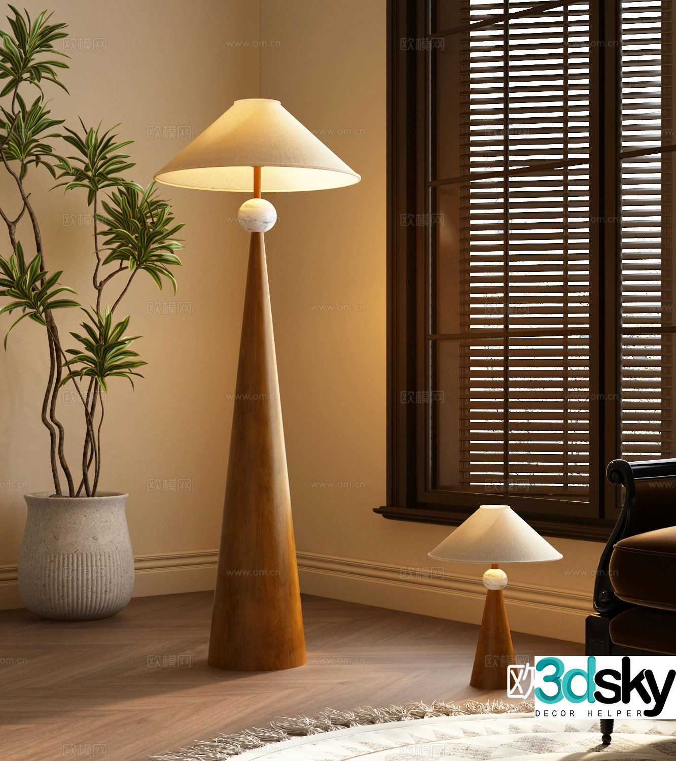 Modern medieval floor lamp Modern floor lamp 3d model