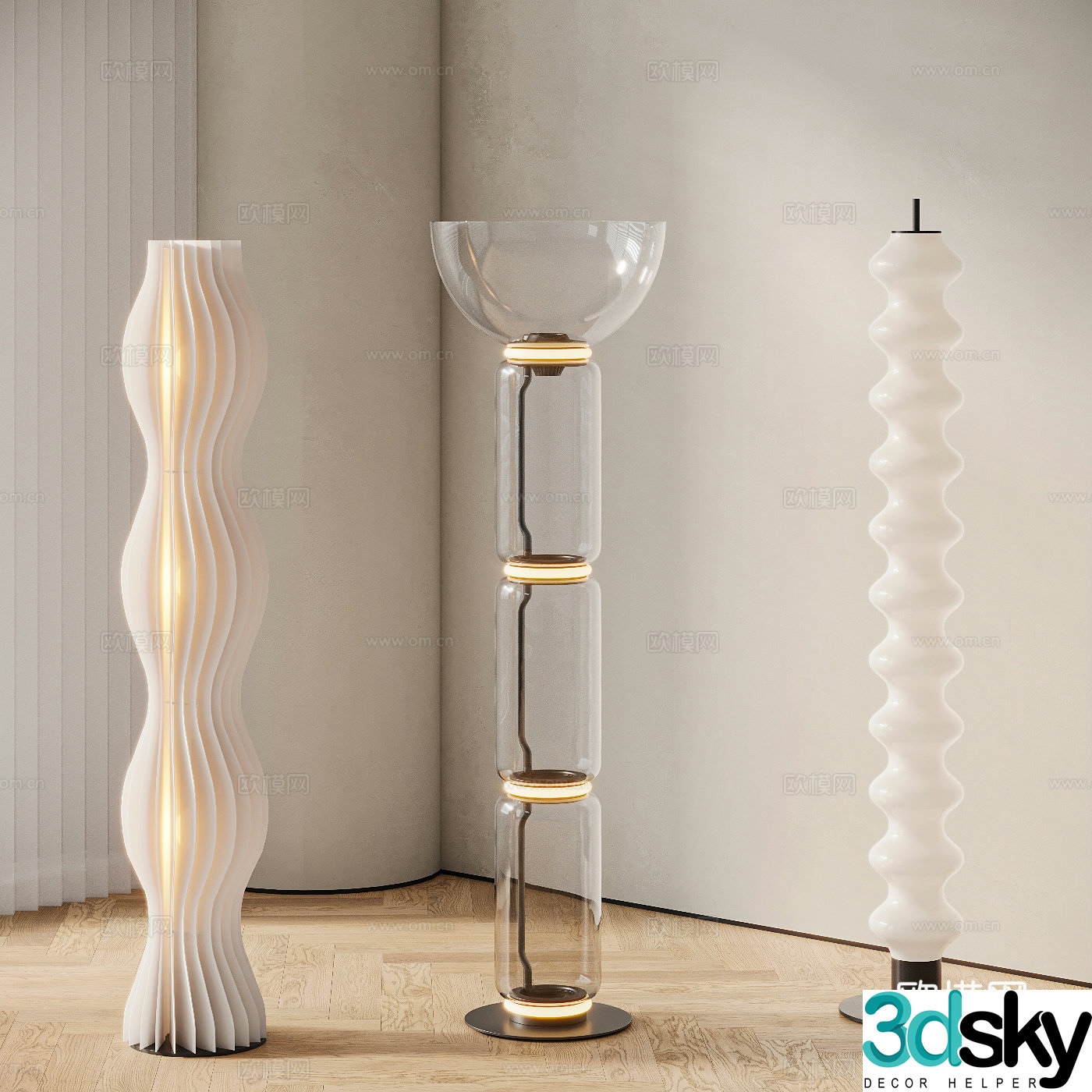 FLOS modern floor lamp combination 3D model