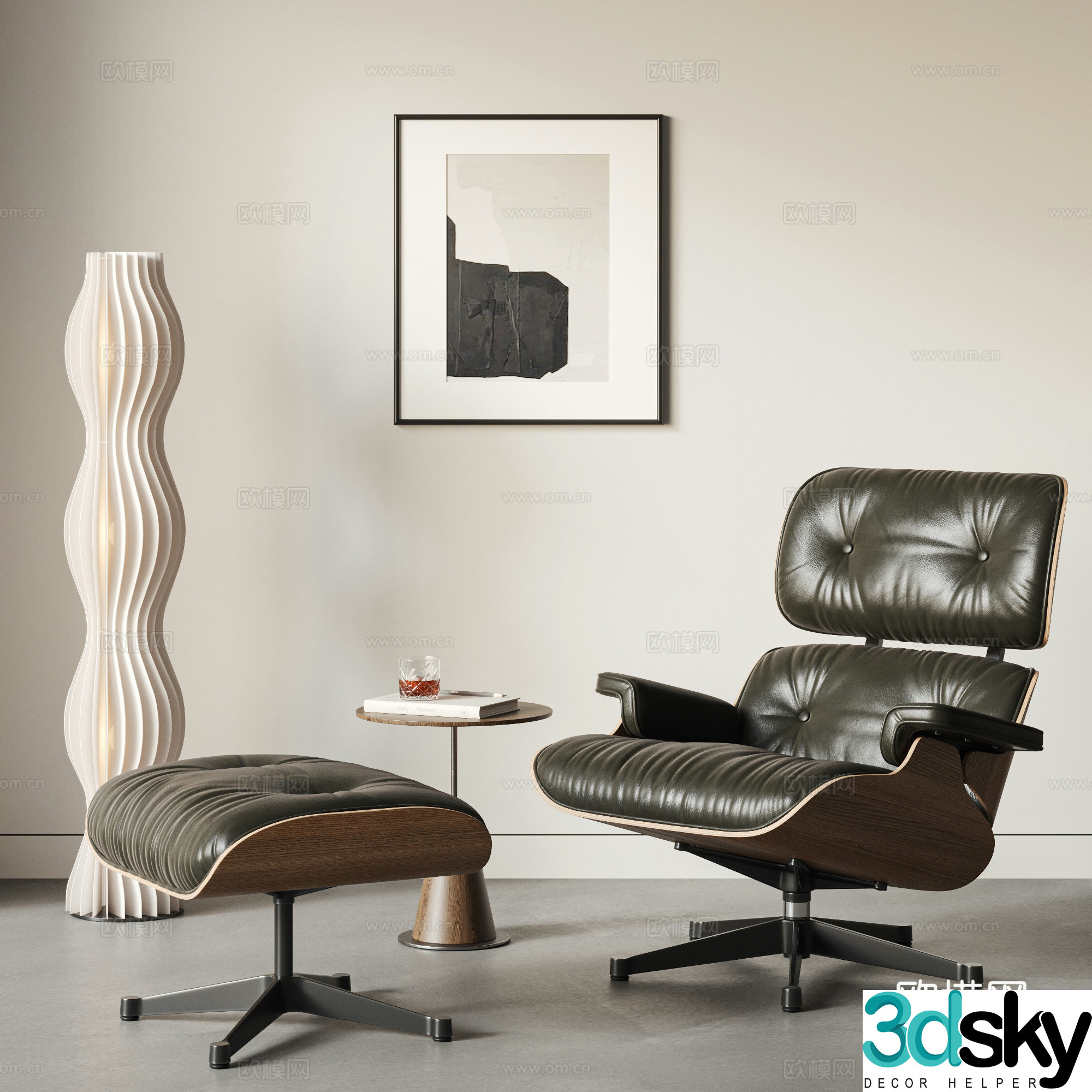 VITRA Nordic Eames lounge chair 3d model